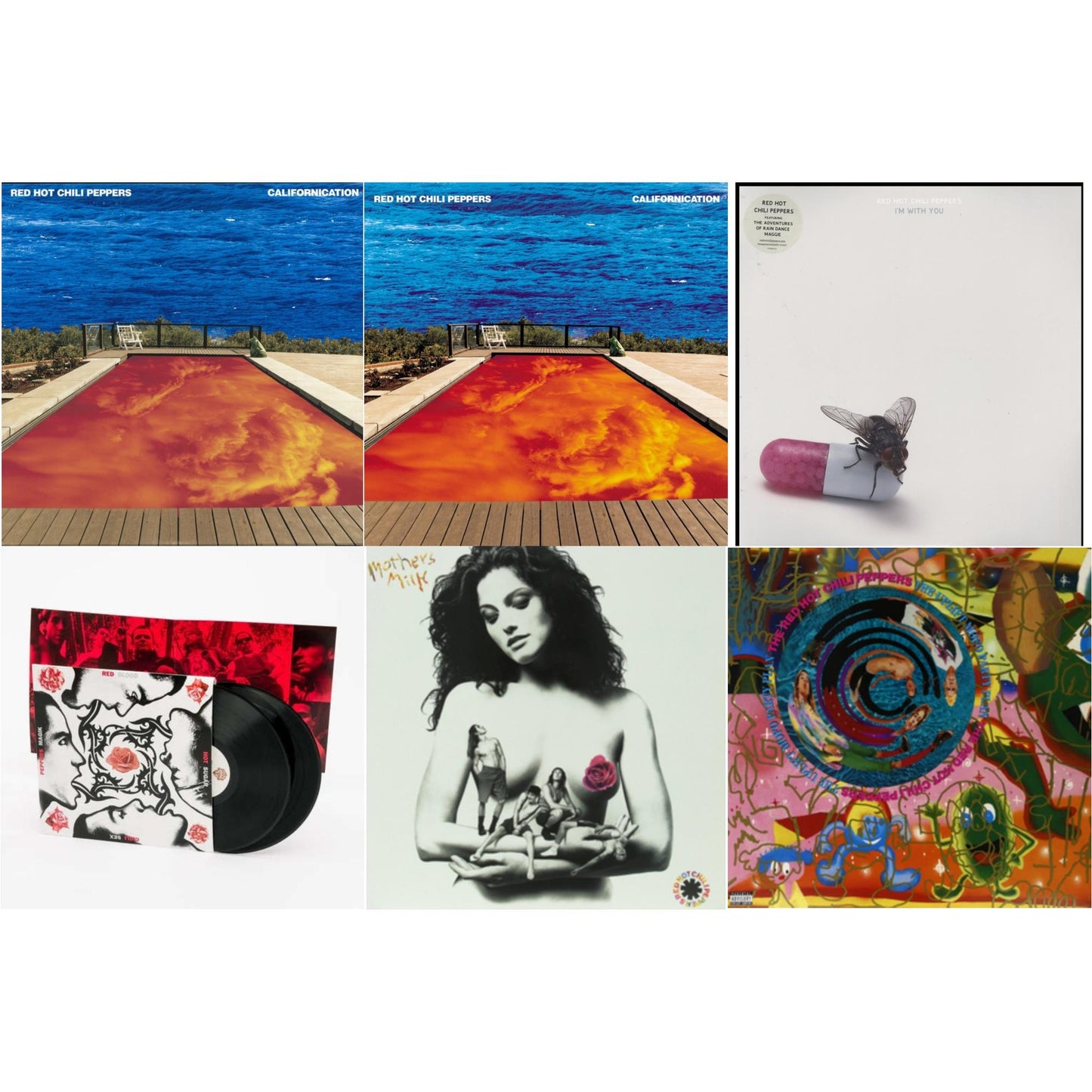 Red Hot Chili Peppers - Californication (2LP/180G) & Californication (2LP/Red & Blue Vinyl) & I'm With You & Blood Sugar Sex Magik & Mother's Milk & Uplift Mofo Party Plan