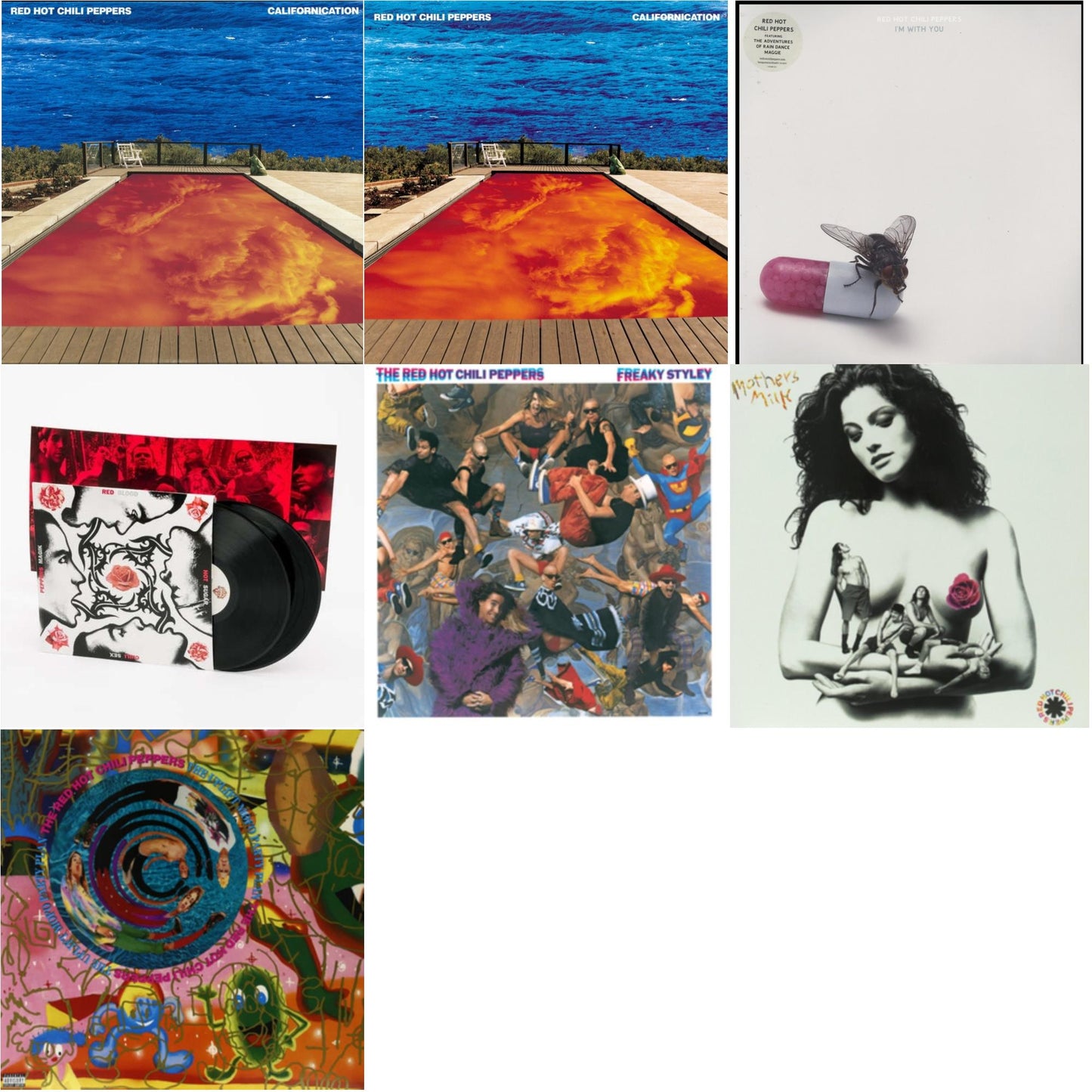 Red Hot Chili Peppers - Californication (2LP/180G) & Californication (2LP/Red & Blue Vinyl) & I'm With You & Blood Sugar Sex Magik & Freaky Styley & Mother's Milk & Uplift Mofo Party Plan
