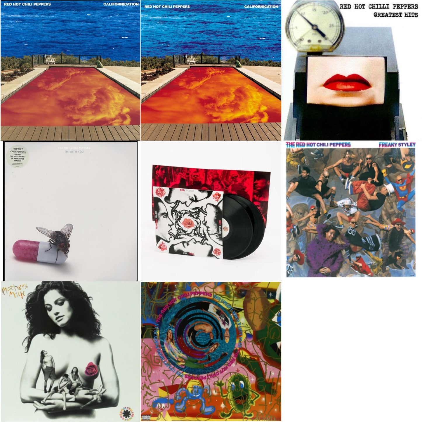 Red Hot Chili Peppers - Californication (2LP/180G) & Californication (2LP/Red & Blue Vinyl) & Greatest Hits (X) & I'm With You & Blood Sugar Sex Magik & Freaky Styley & Mother's Milk & Uplift Mofo Party Plan