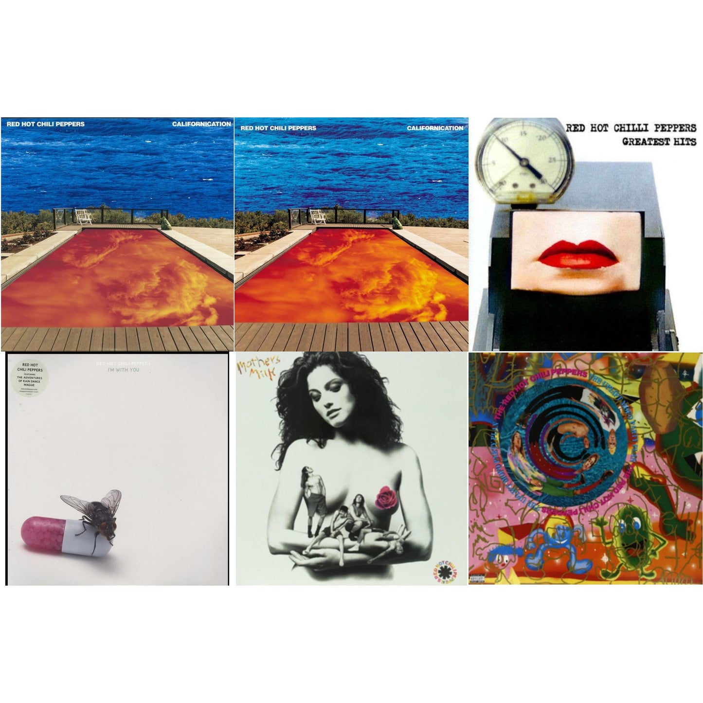 Red Hot Chili Peppers - Californication (2LP/180G) & Californication (2LP/Red & Blue Vinyl) & Greatest Hits (X) & I'm With You & Mother's Milk & Uplift Mofo Party Plan