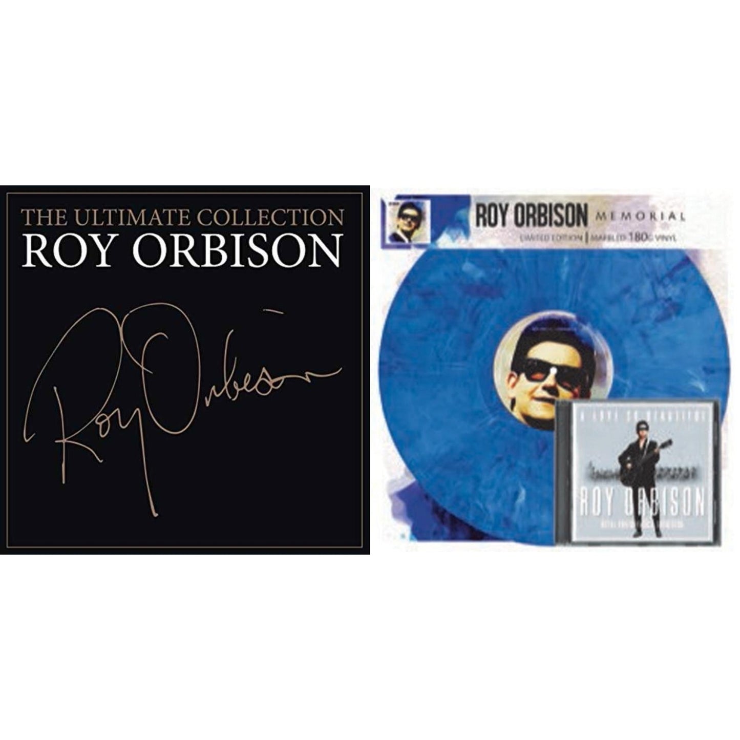 Roy Orbison - Memorial (Blue Marbled LP Vinyl) W/ A Love So Beautiful On CD & Ultimate Roy Orbison (2LP/150G/Gatefold)