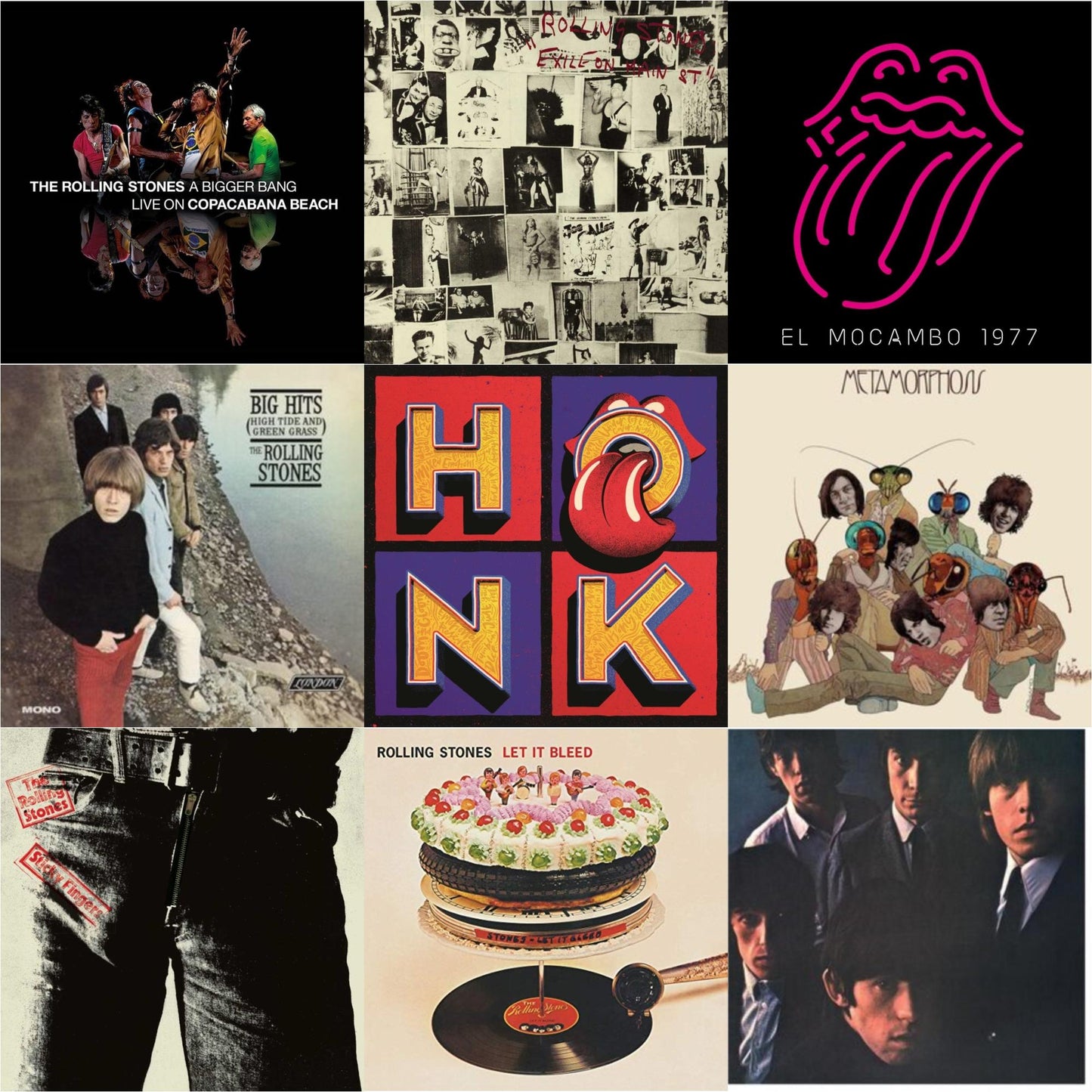 Rolling Stones - Rolling Stones No.2 (180G) & Big Hits (High Tide Green Grass LP Vinyl) & Metamorphosis & Let It Bleed (50Th Anniversary Edition) & Bigger Bang Live On Copacabana Beach (Multi Color Vinyl/3LP) & Live At The El Mocambo (4LP) & Sticky