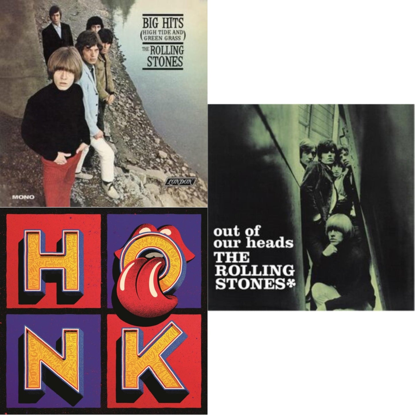 Rolling Stones - Out Of Our Heads (Uk) & Big Hits (High Tide Green Grass LP Vinyl) & Honk (Translucent Red Vinyl/2LP)