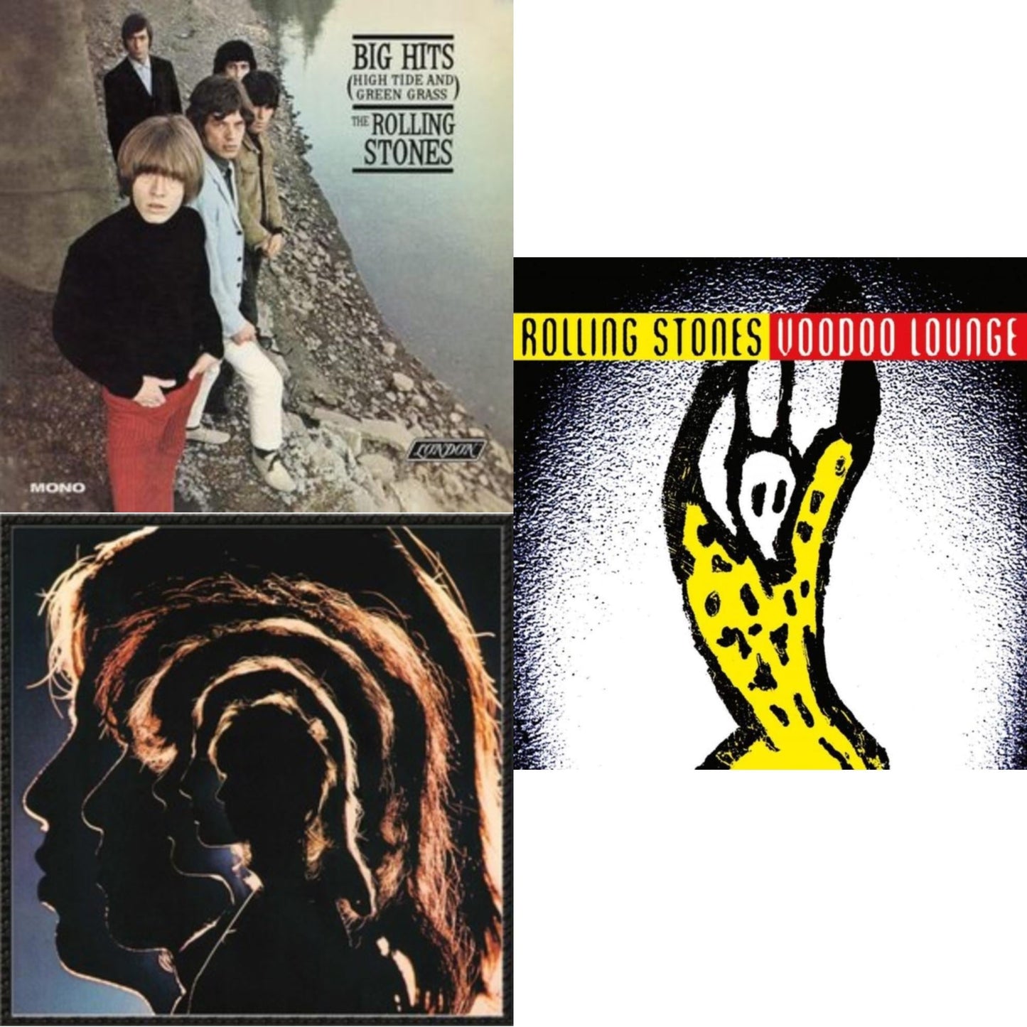 Rolling Stones - Big Hits (High Tide Green Grass LP Vinyl) & Hot Rocks 1964-1971 (2LP) & Voodoo Lounge (30Th Anniversary) (Red/Yellow Vinyl/2LP)