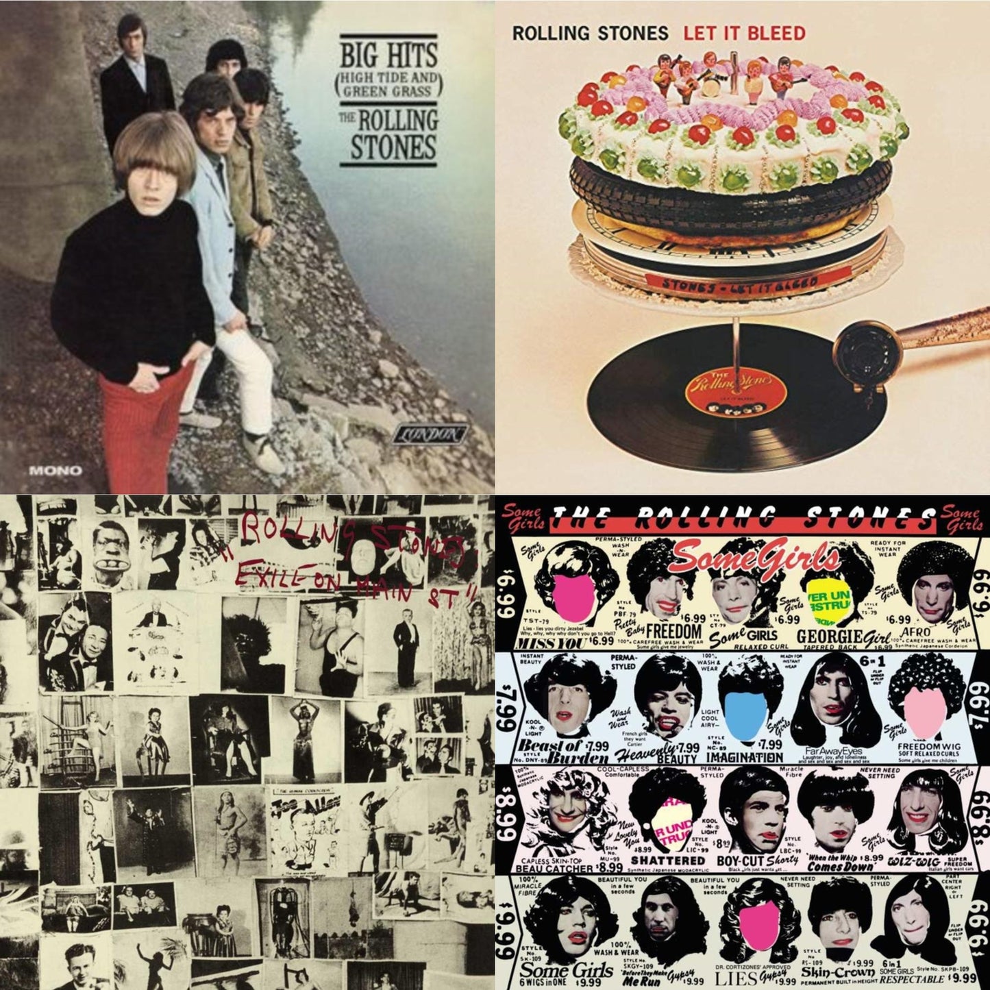 Rolling Stones - Big Hits (High Tide Green Grass LP Vinyl) & Let It Bleed (50Th Anniversary Edition) & Exile On Main Street (2LP) & Some Girls