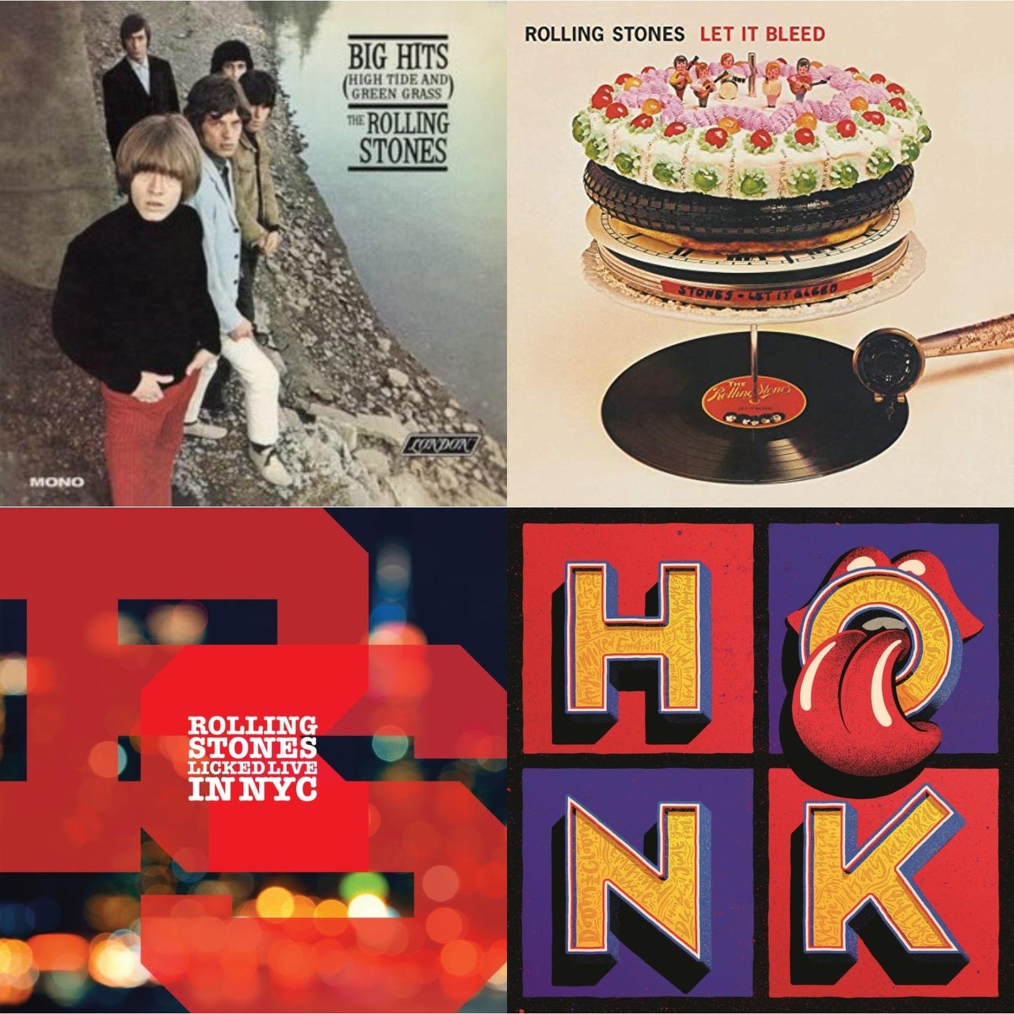 Rolling Stones - Big Hits (High Tide Green Grass LP Vinyl) & Let It Bleed (50Th Anniversary Edition) & Licked Live In Nyc (White Vinyl/3LP) & Honk (Translucent Red Vinyl/2LP)