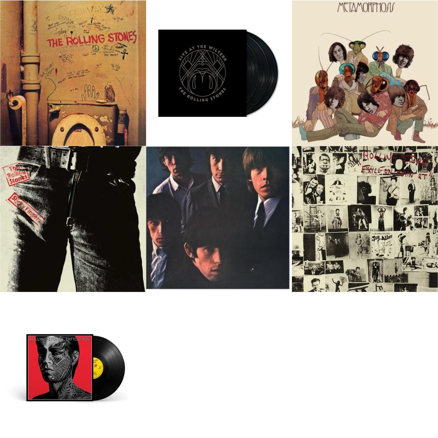 Rolling Stones - Beggars Banquet & Rolling Stones No.2 (180G) & Metamorphosis & Tattoo You (2021 Remaster) & Live At The Wiltern (3LP) & Sticky Fingers & Exile On Main Street (2LP)