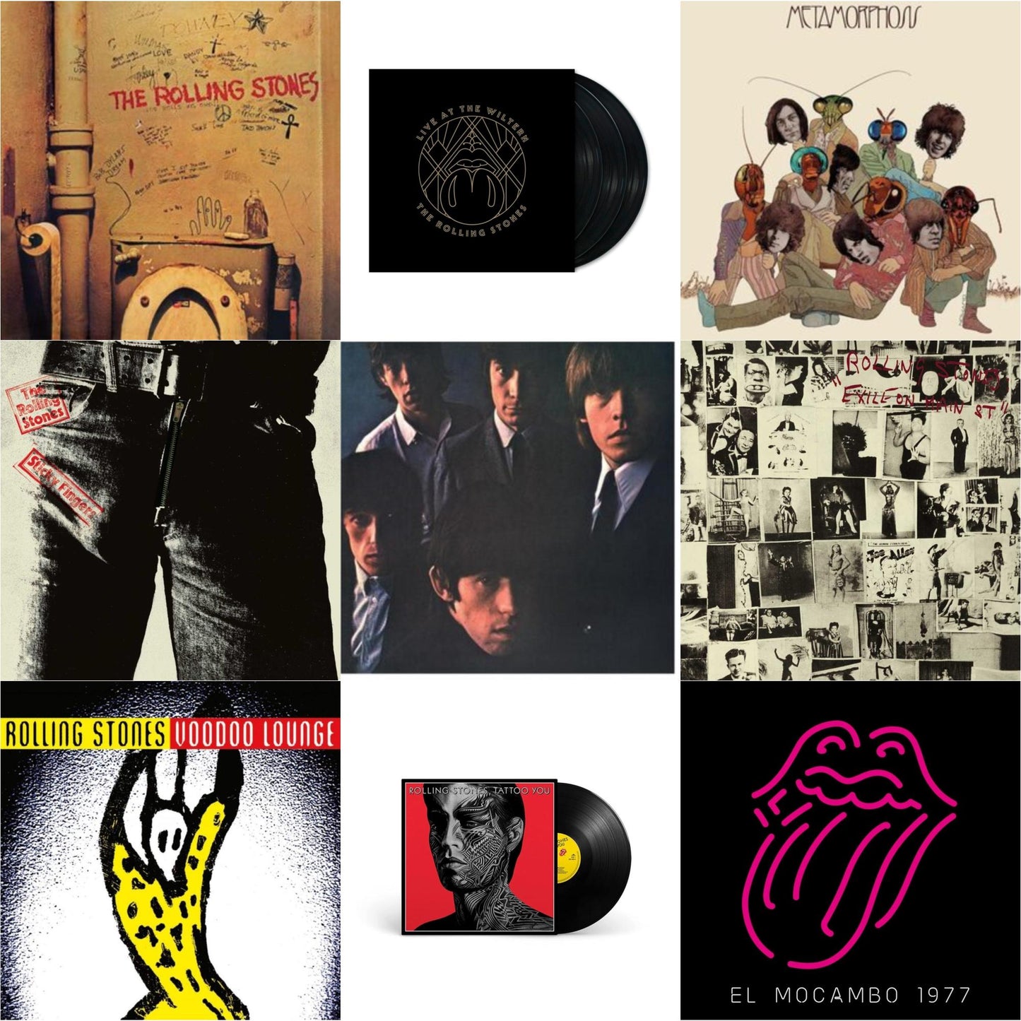 Rolling Stones - Beggars Banquet & Rolling Stones No.2 (180G) & Metamorphosis & Tattoo You (2021 Remaster) & Live At The El Mocambo (4LP) & Live At The Wiltern (3LP) & Voodoo Lounge (30Th Anniversary) (Red/Yellow Vinyl/2LP) & Sticky Fingers & Exile