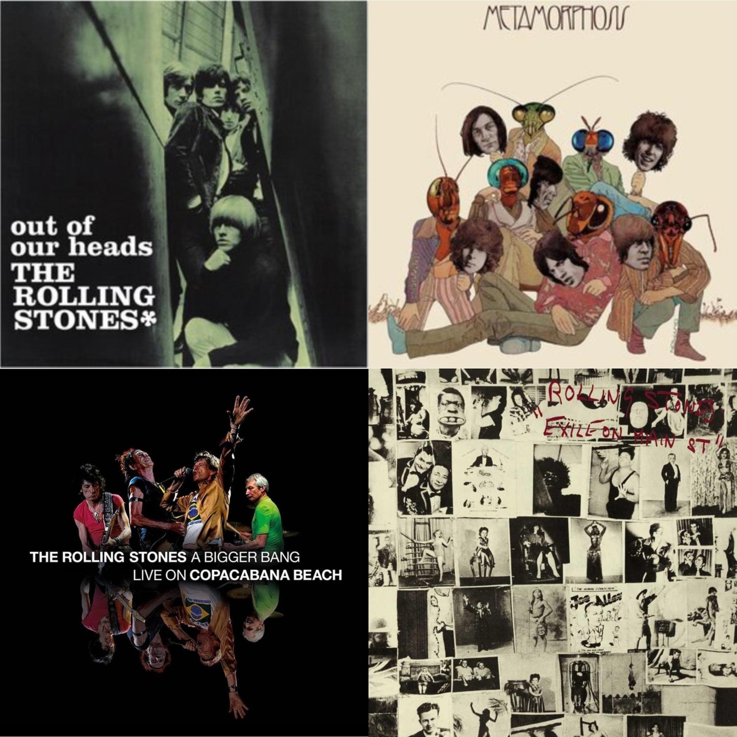 Rolling Stones - Out Of Our Heads (Uk) & Metamorphosis & Bigger Bang Live On Copacabana Beach (Multi Color Vinyl/3LP) & Exile On Main Street (2LP)