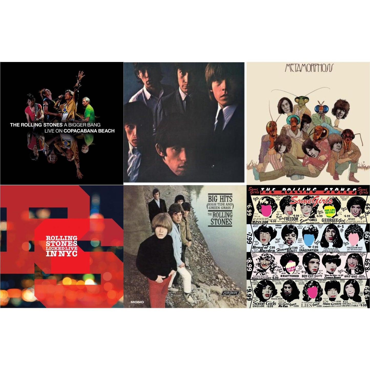 Rolling Stones - Rolling Stones No.2 (180G) & Big Hits (High Tide Green Grass LP Vinyl) & Metamorphosis & Bigger Bang Live On Copacabana Beach (Multi Color Vinyl/3LP) & Licked Live In Nyc (White Vinyl/3LP) & Some Girls