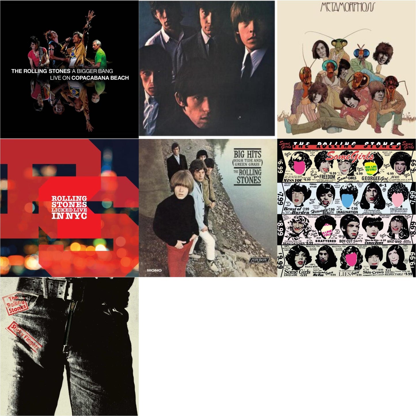 Rolling Stones - Rolling Stones No.2 (180G) & Big Hits (High Tide Green Grass LP Vinyl) & Metamorphosis & Bigger Bang Live On Copacabana Beach (Multi Color Vinyl/3LP) & Licked Live In Nyc (White Vinyl/3LP) & Sticky Fingers & Some Girls