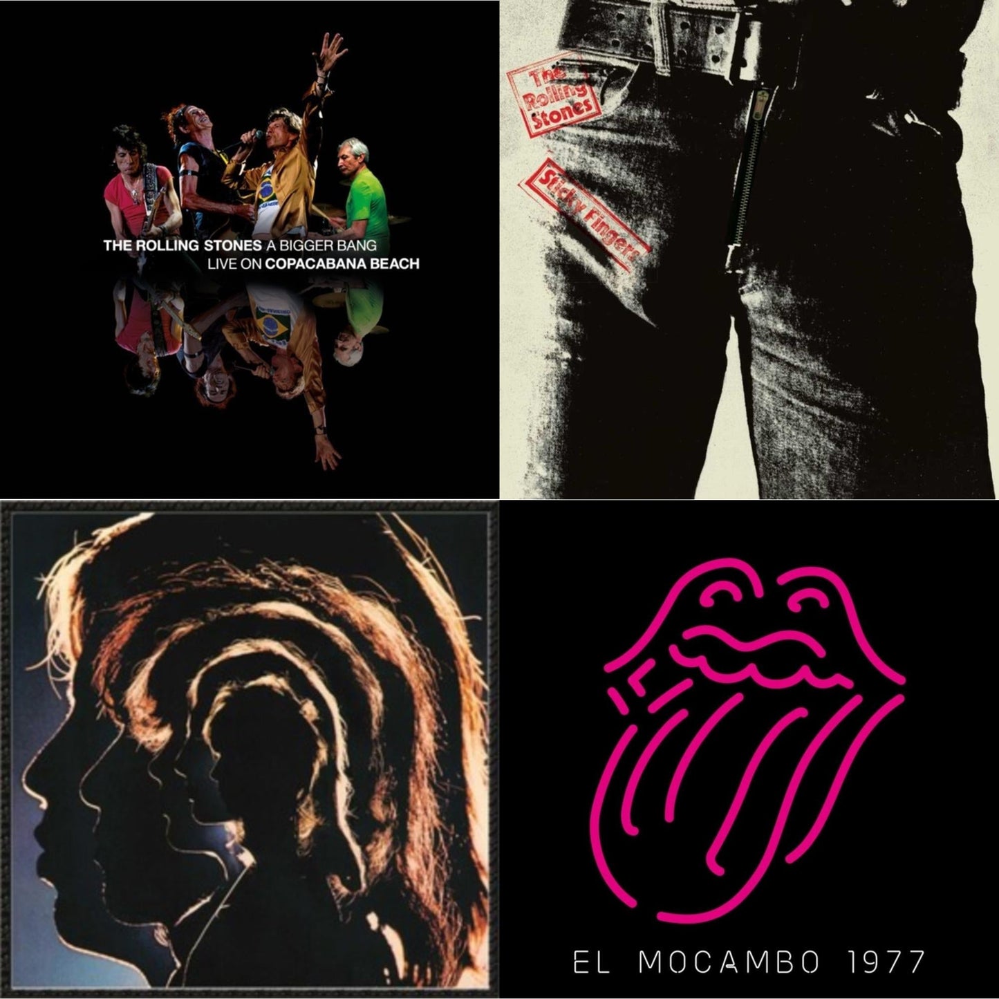 Rolling Stones - Hot Rocks 1964-1971 (2LP) & Bigger Bang Live On Copacabana Beach (Multi Color Vinyl/3LP) & Live At The El Mocambo (4LP) & Sticky Fingers