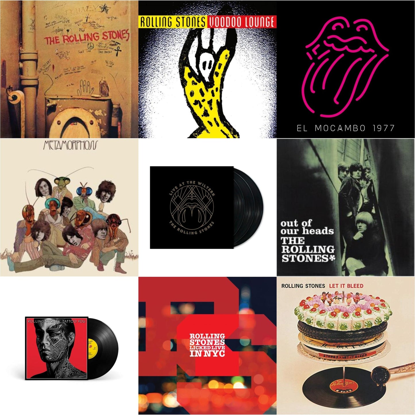 Rolling Stones - Beggars Banquet & Out Of Our Heads (Uk) & Metamorphosis & Let It Bleed (50Th Anniversary Edition) & Tattoo You (2021 Remaster) & Live At The El Mocambo (4LP) & Licked Live In Nyc (White Vinyl/3LP) & Live At The Wiltern (3LP) & Voodoo