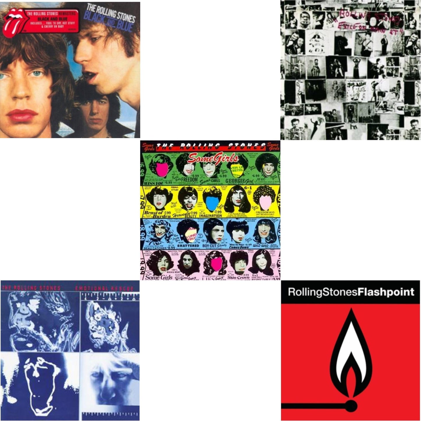 Rolling Stones - Black & Blue & Emotional Rescue & Some Girls & Exile On Main Street & Flashpoint - CD Bundle