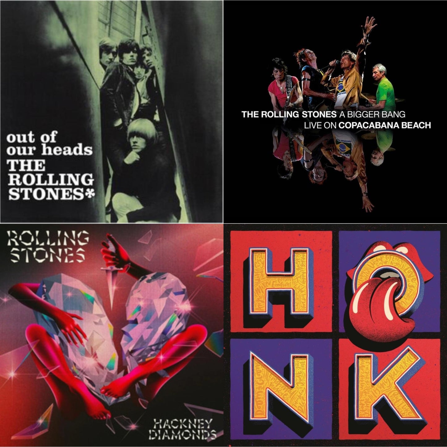 Rolling Stones - Out Of Our Heads (Uk) & Bigger Bang Live On Copacabana Beach (Multi Color Vinyl/3LP) & Hackney Diamonds & Honk (Translucent Red Vinyl/2LP)