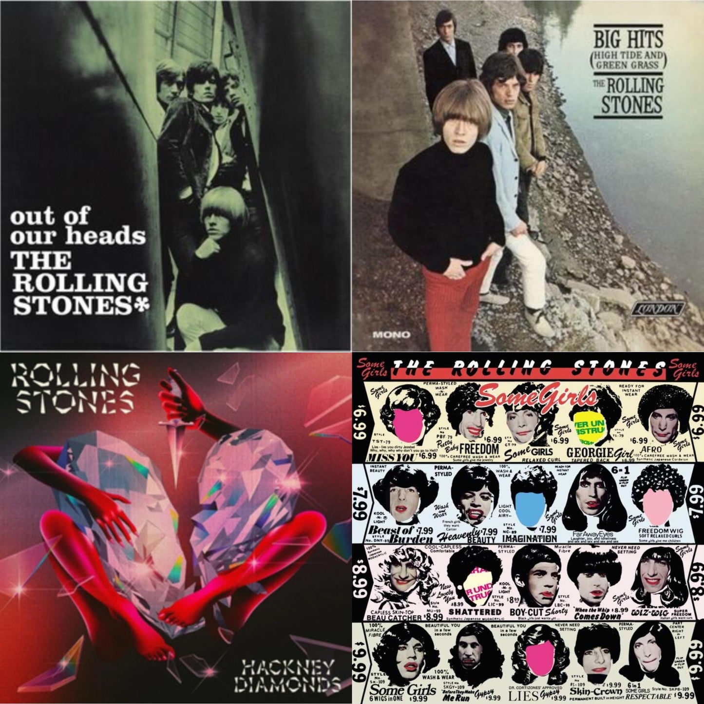 Rolling Stones - Out Of Our Heads (Uk) & Big Hits (High Tide Green Grass LP Vinyl) & Hackney Diamonds & Some Girls