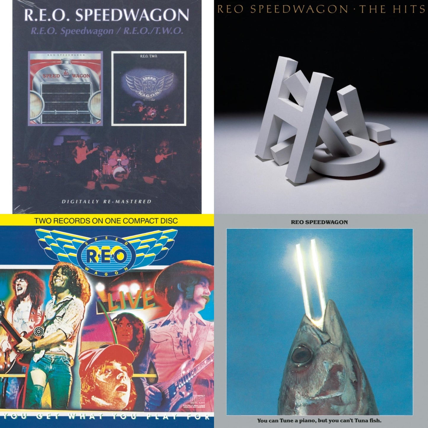 Reo Speedwagon - Reo Speedwagon / Reo 2 (Remastered) & Hits & Live: You Get What You Play For & You Can Tune A Piano But You Can't Tuna Fish - CD Bundle