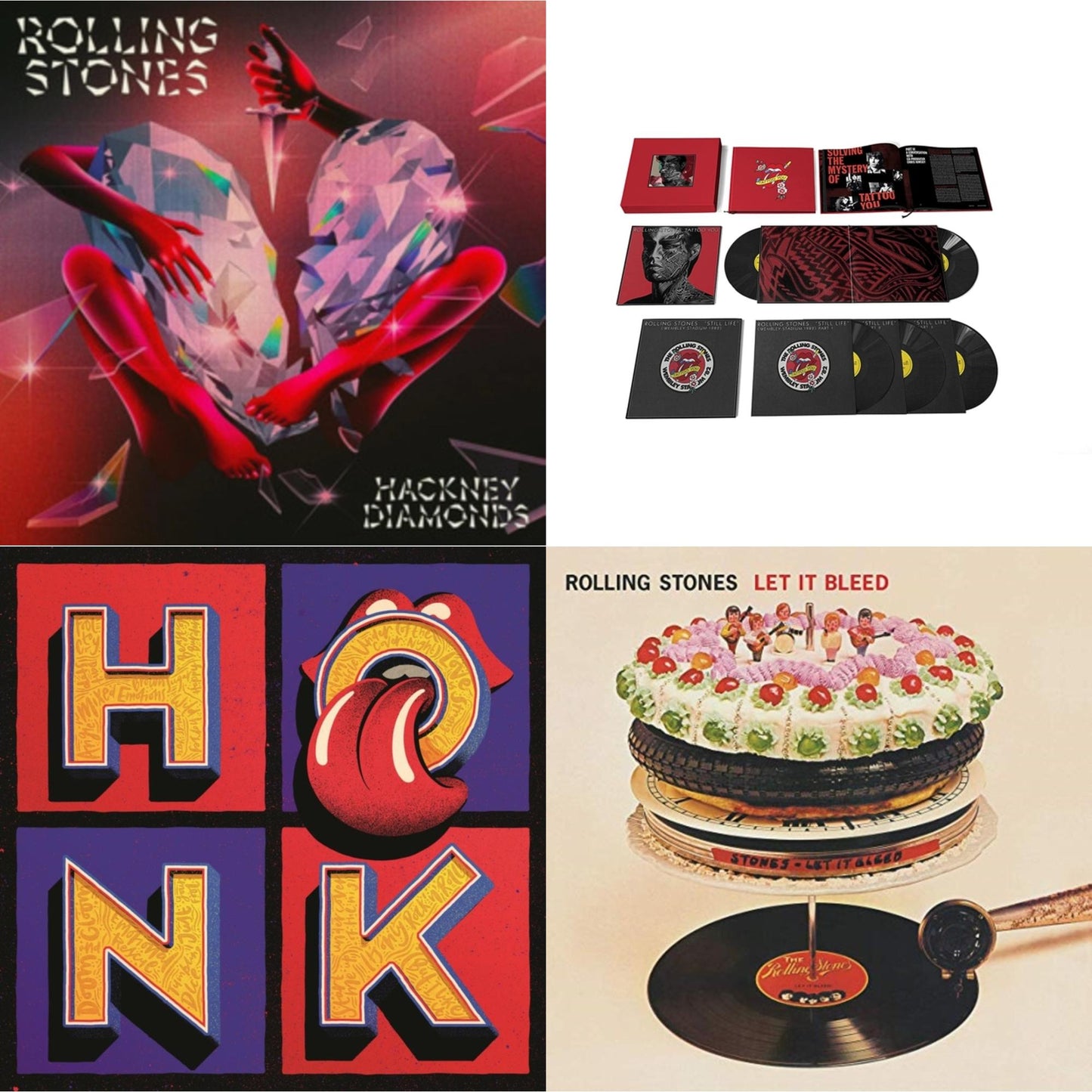 Rolling Stones - Let It Bleed (50Th Anniversary Edition) & Tattoo You (2021 Remaster/5LP Box Set) & Hackney Diamonds & Honk (Translucent Red Vinyl/2LP)
