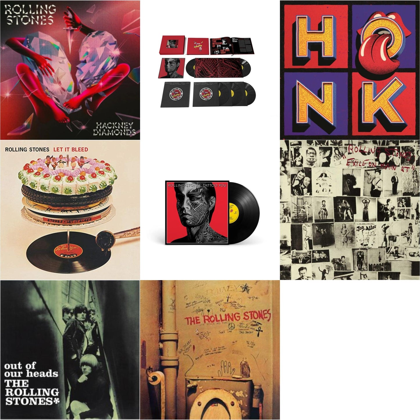 Rolling Stones - Beggars Banquet & Out Of Our Heads (Uk) & Let It Bleed (50Th Anniversary Edition) & Tattoo You (2021 Remaster) & Tattoo You (2021 Remaster/5LP Box Set) & Hackney Diamonds & Exile On Main Street (2LP) & Honk (Translucent Red