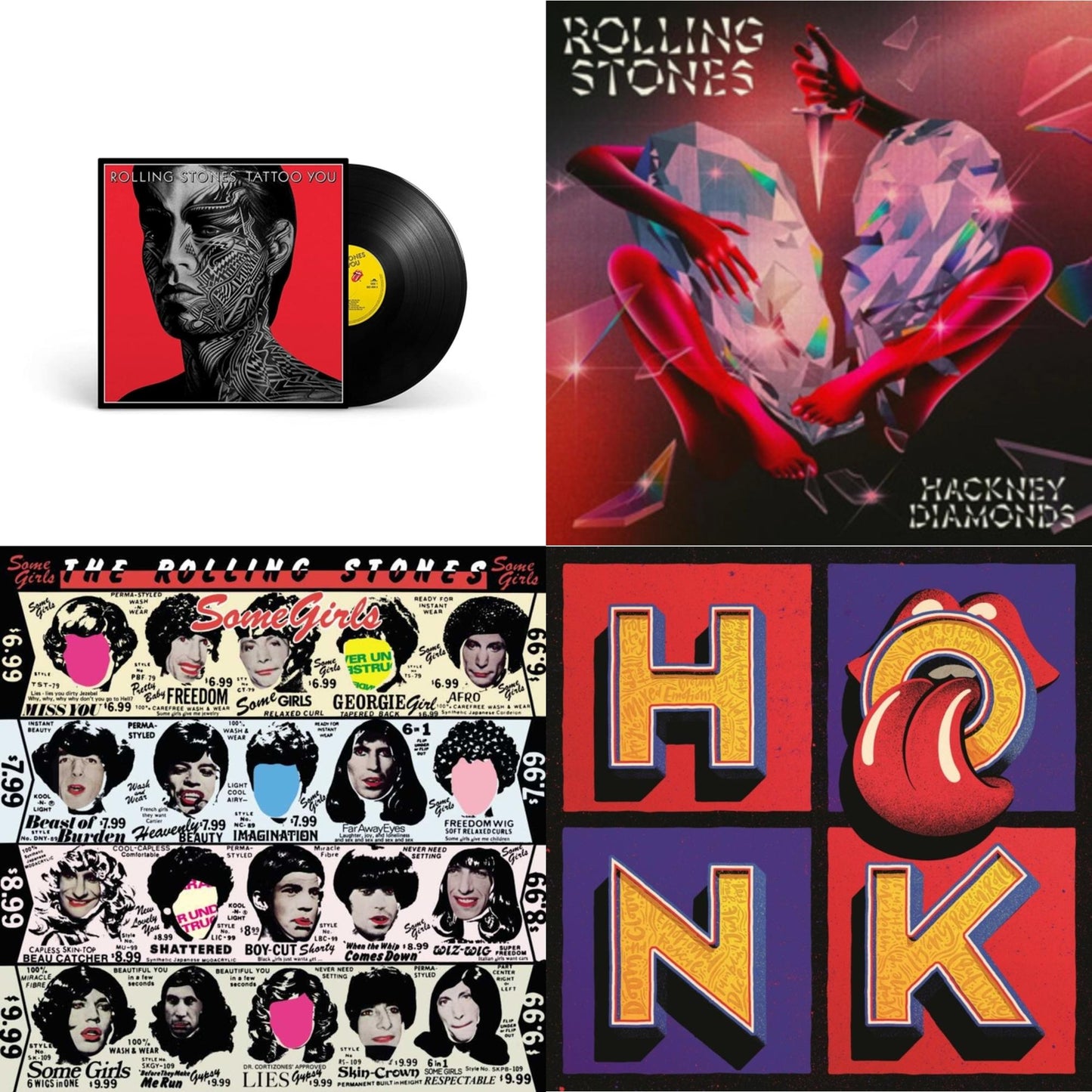 Rolling Stones - Tattoo You (2021 Remaster) & Hackney Diamonds & Some Girls & Honk (Translucent Red Vinyl/2LP)