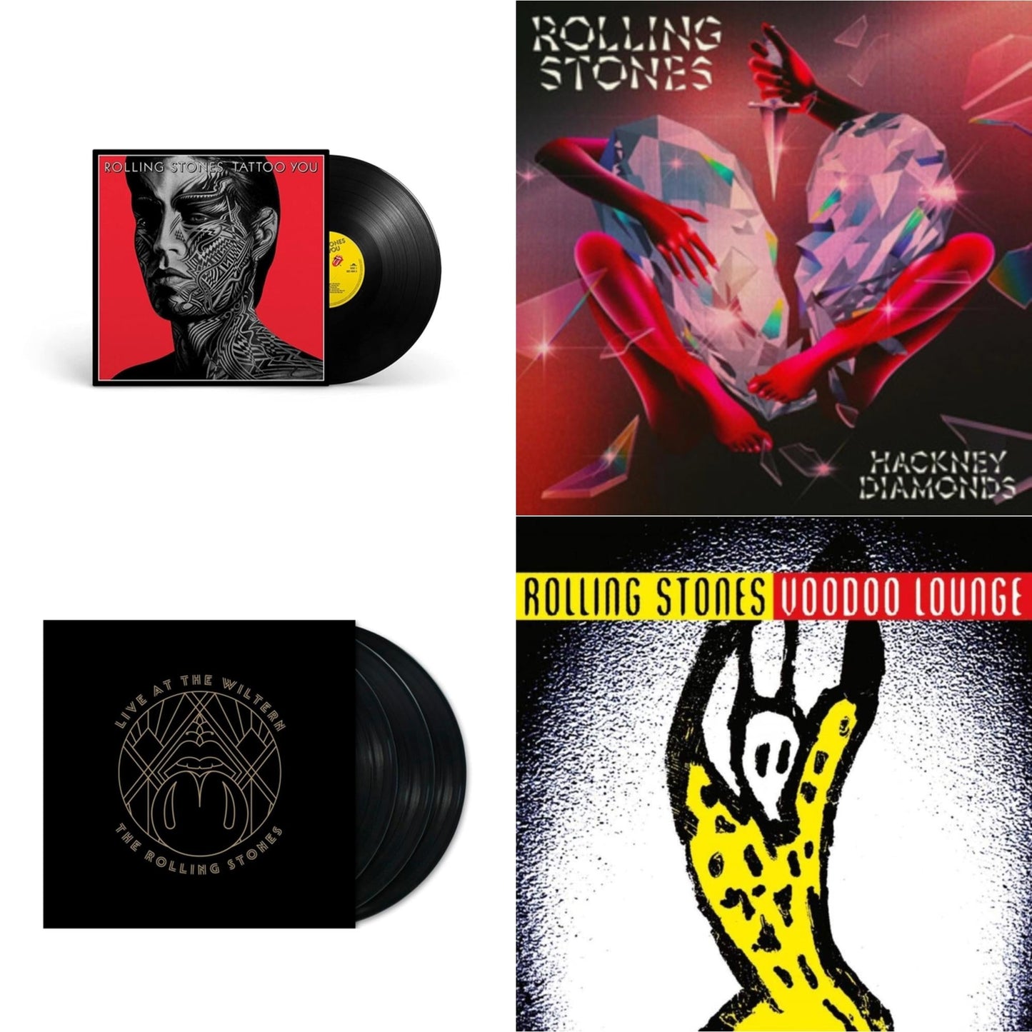 Rolling Stones - Tattoo You (2021 Remaster) & Hackney Diamonds & Live At The Wiltern (3LP) & Voodoo Lounge (30Th Anniversary) (Red/Yellow Vinyl/2LP)