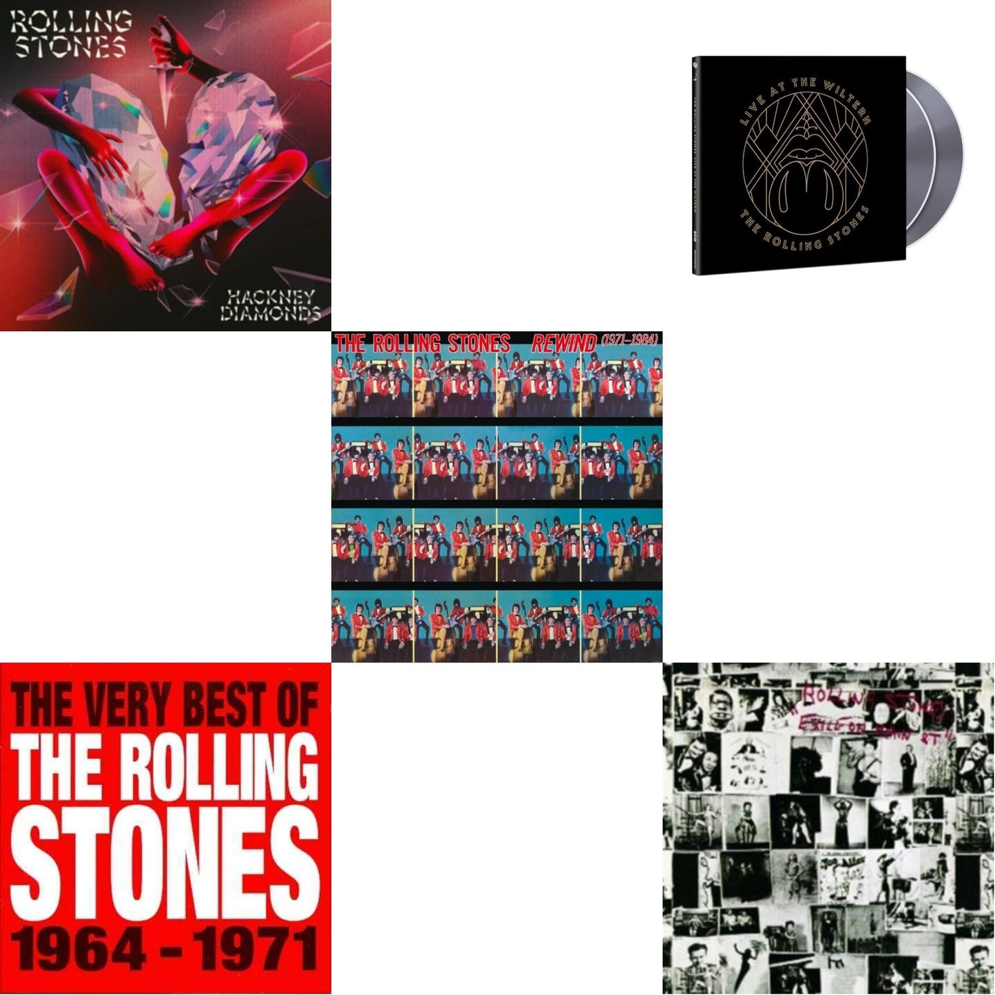 Rolling Stones - Very Best Of The Rolling Stones 1964 -1971 & Rewind (1971-1984) (Super High Material CD) & Live At The Wiltern (2CD) & Hackney Diamonds & Exile On Main Street