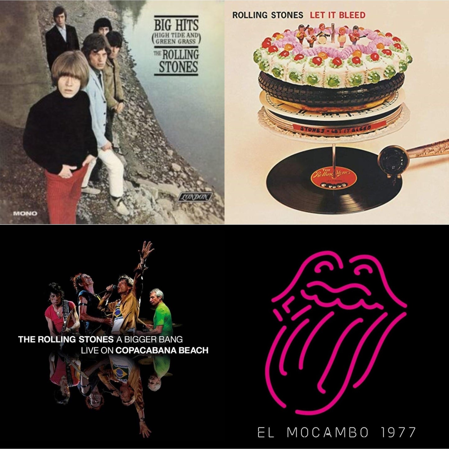 Rolling Stones - Big Hits (High Tide Green Grass LP Vinyl) & Let It Bleed (50Th Anniversary Edition) & Bigger Bang Live On Copacabana Beach (Multi Color Vinyl/3LP) & Live At The El Mocambo (4LP)