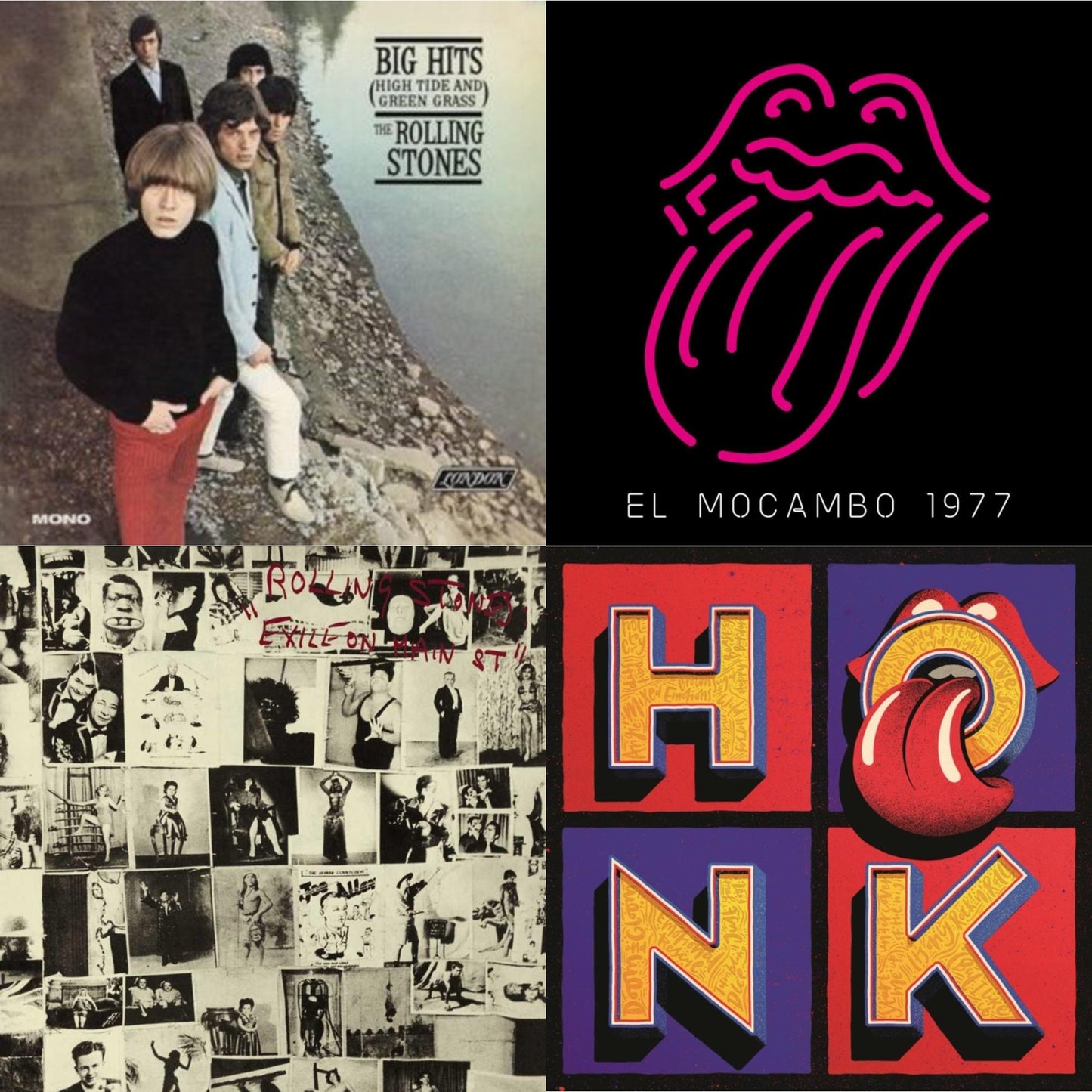 Rolling Stones - Big Hits (High Tide Green Grass LP Vinyl) & Live At The El Mocambo (4LP) & Exile On Main Street (2LP) & Honk (Translucent Red Vinyl/2LP)