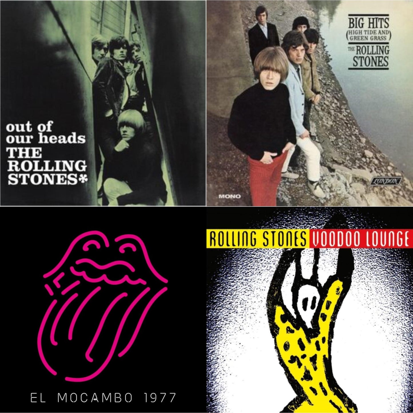 Rolling Stones - Out Of Our Heads (Uk) & Big Hits (High Tide Green Grass LP Vinyl) & Live At The El Mocambo (4LP) & Voodoo Lounge (30Th Anniversary) (Red/Yellow Vinyl/2LP)