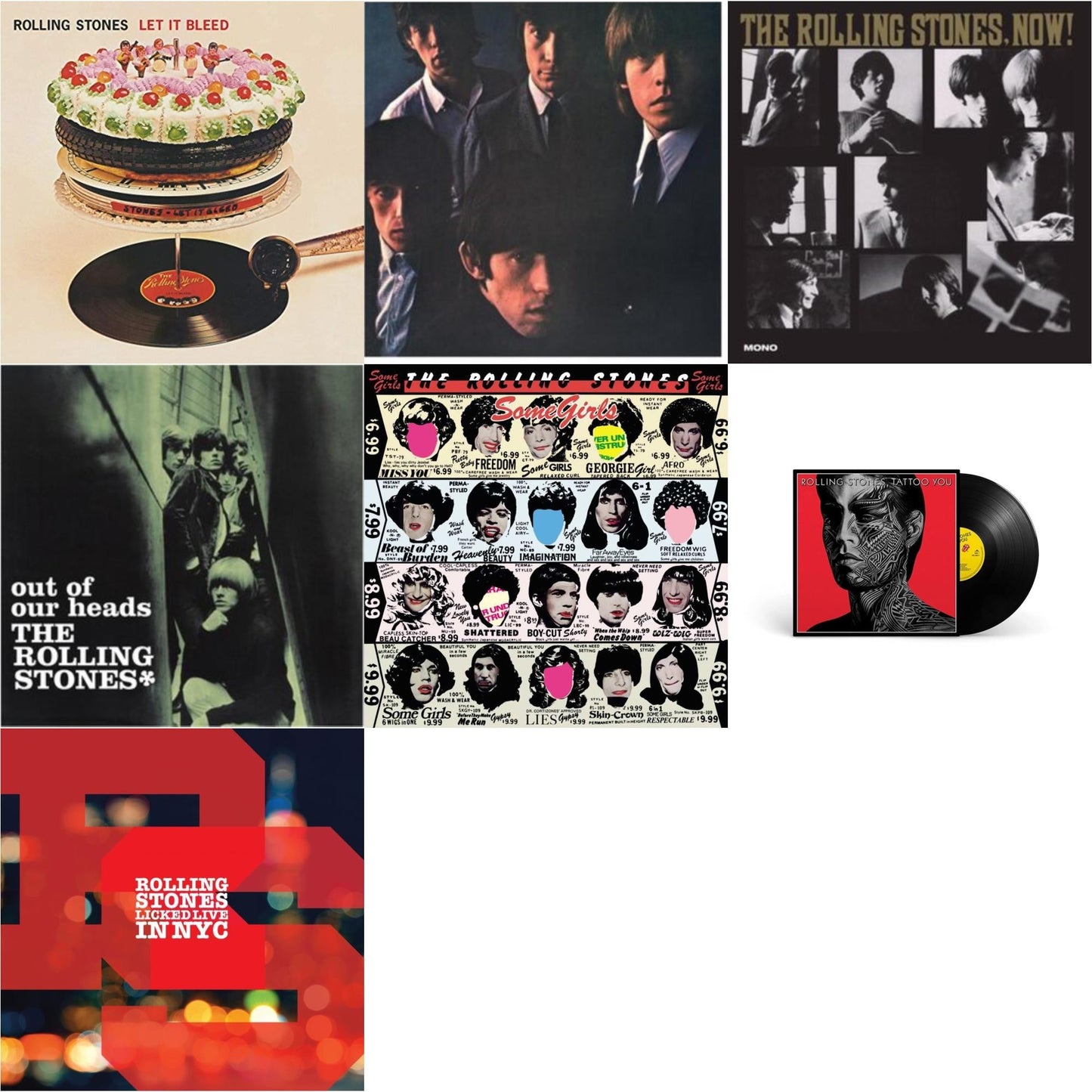 Rolling Stones - Rolling Stones No.2 (180G) & Out Of Our Heads (Uk) & Rolling Stones, Now! & Let It Bleed (50Th Anniversary Edition) & Tattoo You (2021 Remaster) & Licked Live In Nyc (White Vinyl/3LP) & Some Girls