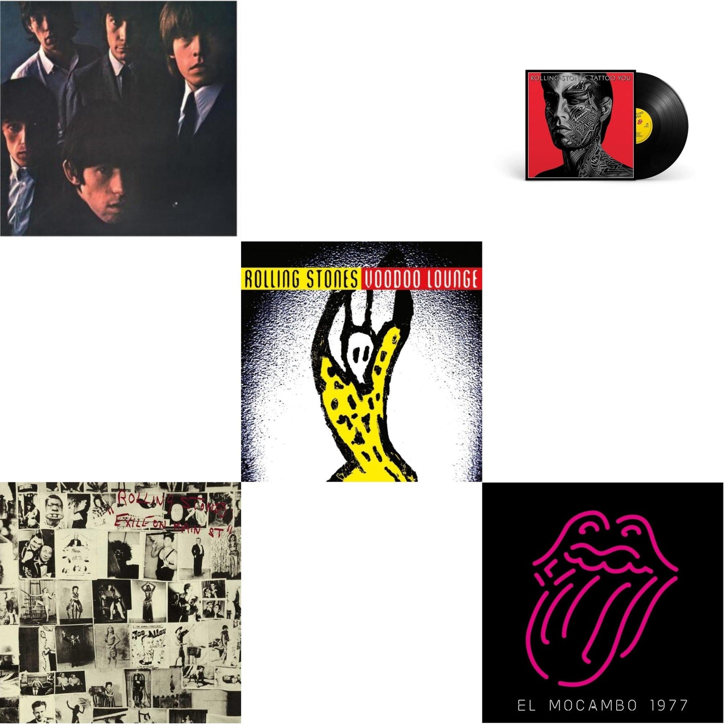 Rolling Stones - Rolling Stones No.2 (180G) & Tattoo You (2021 Remaster) & Live At The El Mocambo (4LP) & Voodoo Lounge (30Th Anniversary) (Red/Yellow Vinyl/2LP) & Exile On Main Street (2LP)
