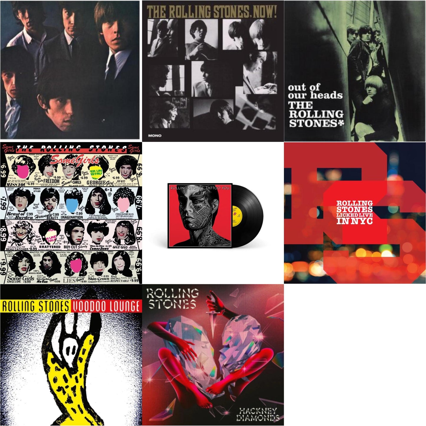Rolling Stones - Rolling Stones No.2 (180G) & Out Of Our Heads (Uk) & Rolling Stones, Now! & Tattoo You (2021 Remaster) & Licked Live In Nyc (White Vinyl/3LP) & Hackney Diamonds & Voodoo Lounge (30Th Anniversary) (Red/Yellow Vinyl/2LP) & Some Girls
