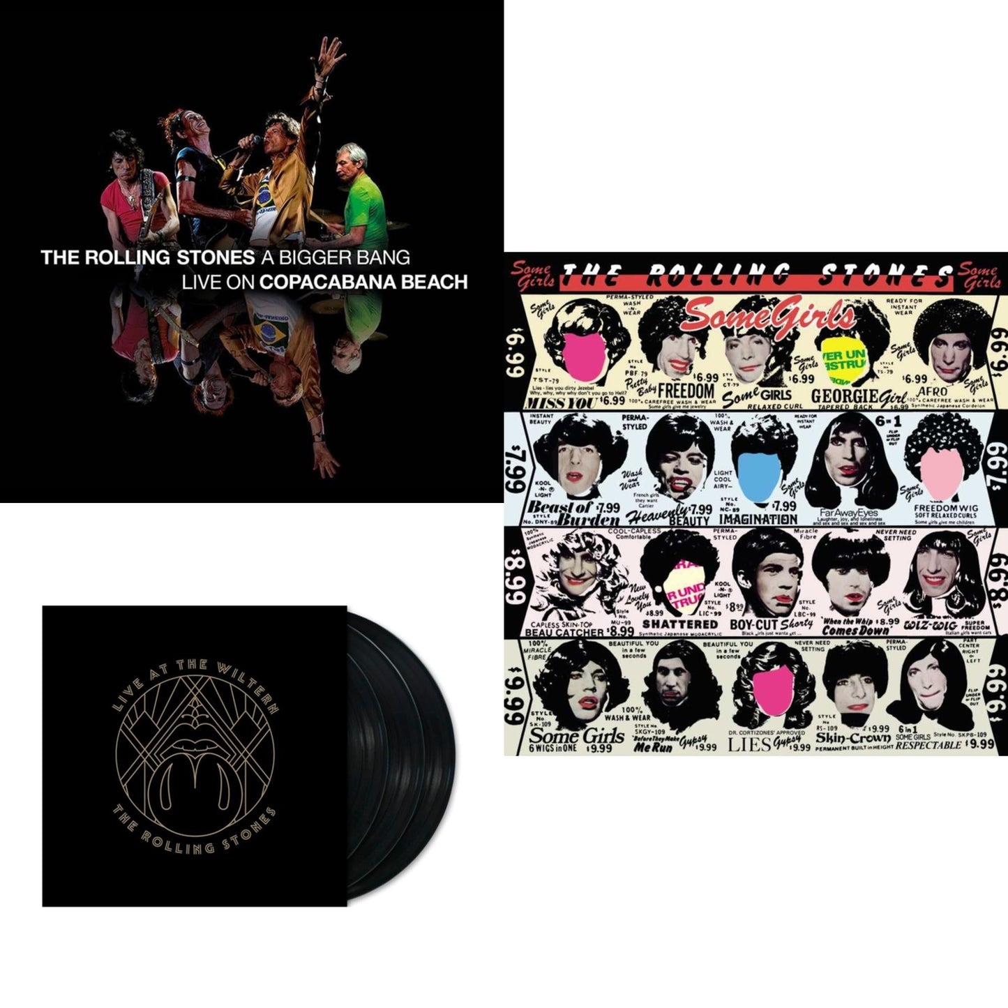 Rolling Stones - Bigger Bang Live On Copacabana Beach (Multi Color Vinyl/3LP) & Live At The Wiltern (3LP) & Some Girls
