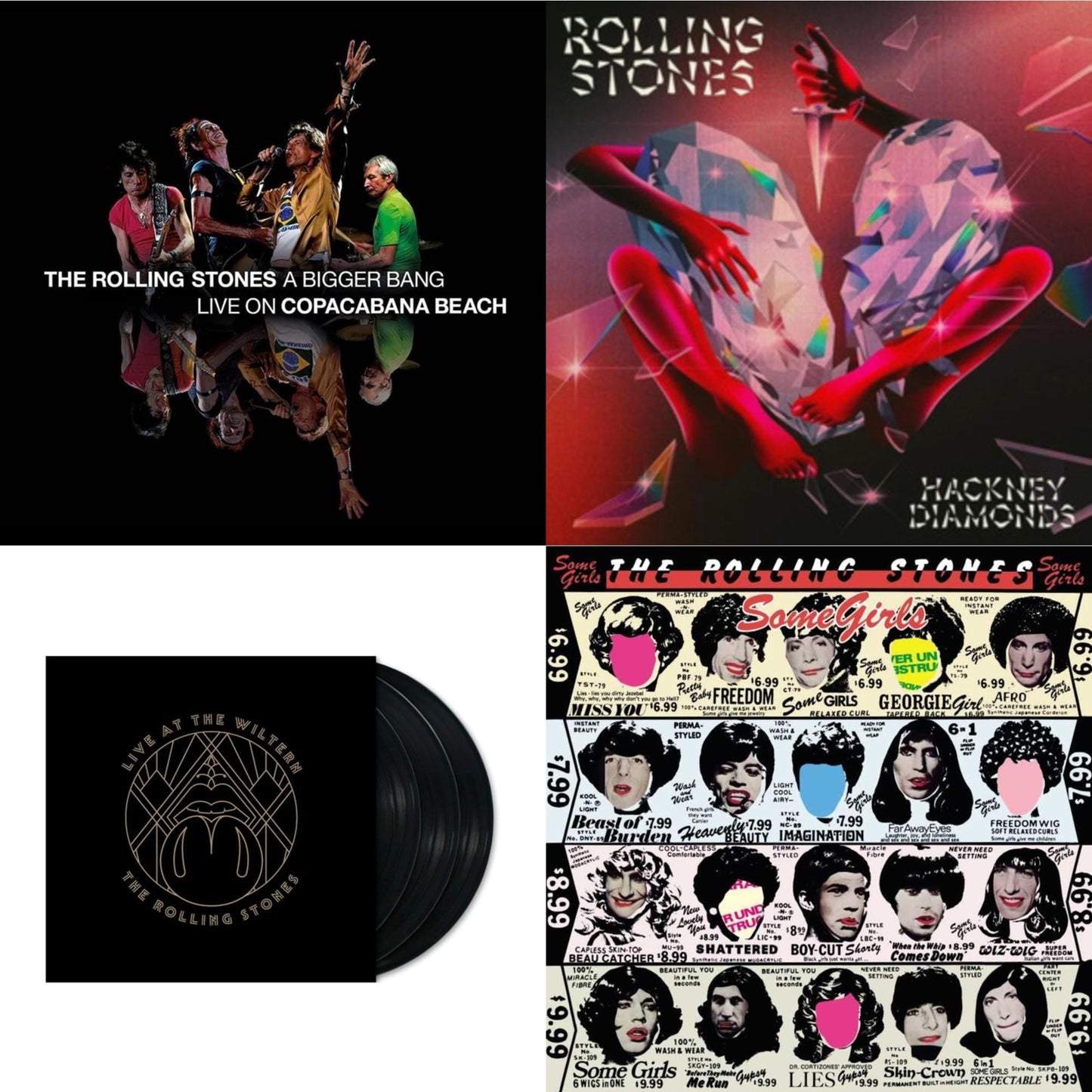 Rolling Stones - Bigger Bang Live On Copacabana Beach (Multi Color Vinyl/3LP) & Hackney Diamonds & Live At The Wiltern (3LP) & Some Girls