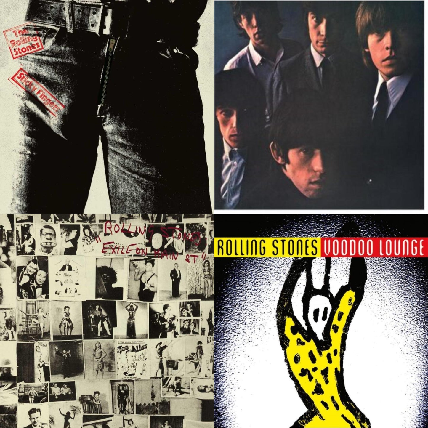 Rolling Stones - Rolling Stones No.2 (180G) & Voodoo Lounge (30Th Anniversary) (Red/Yellow Vinyl/2LP) & Sticky Fingers & Exile On Main Street (2LP)