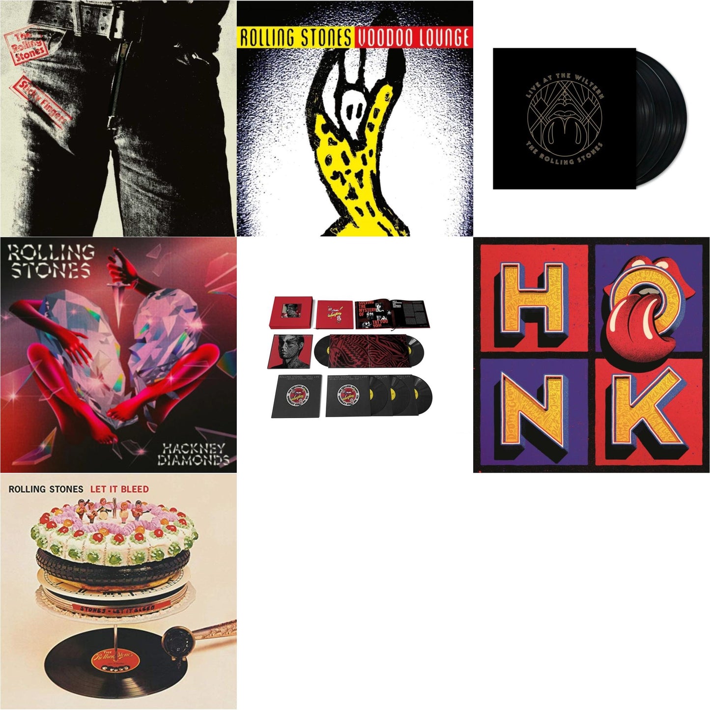 Rolling Stones - Let It Bleed (50Th Anniversary Edition) & Tattoo You (2021 Remaster/5LP Box Set) & Hackney Diamonds & Live At The Wiltern (3LP) & Voodoo Lounge (30Th Anniversary) (Red/Yellow Vinyl/2LP) & Sticky Fingers & Honk (Translucent Red