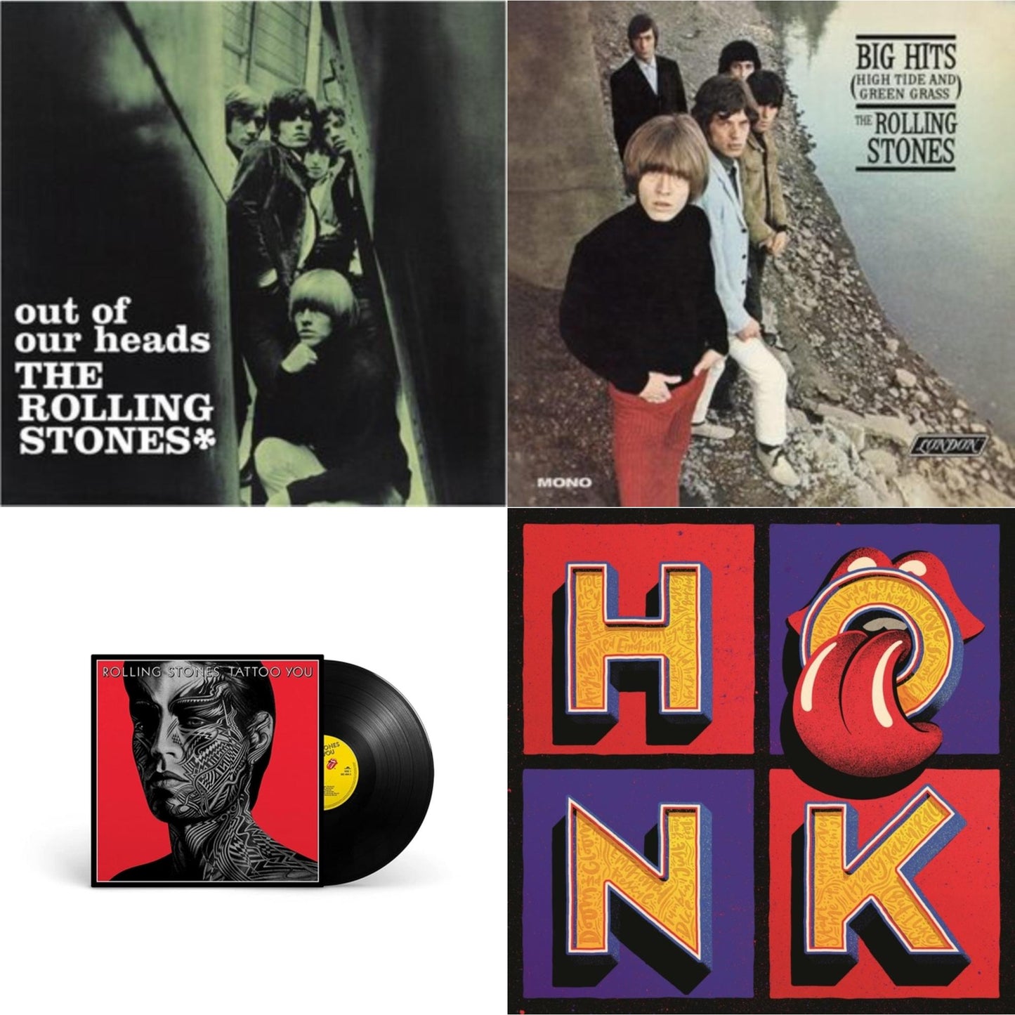 Rolling Stones - Out Of Our Heads (Uk) & Big Hits (High Tide Green Grass LP Vinyl) & Tattoo You (2021 Remaster) & Honk (Translucent Red Vinyl/2LP)