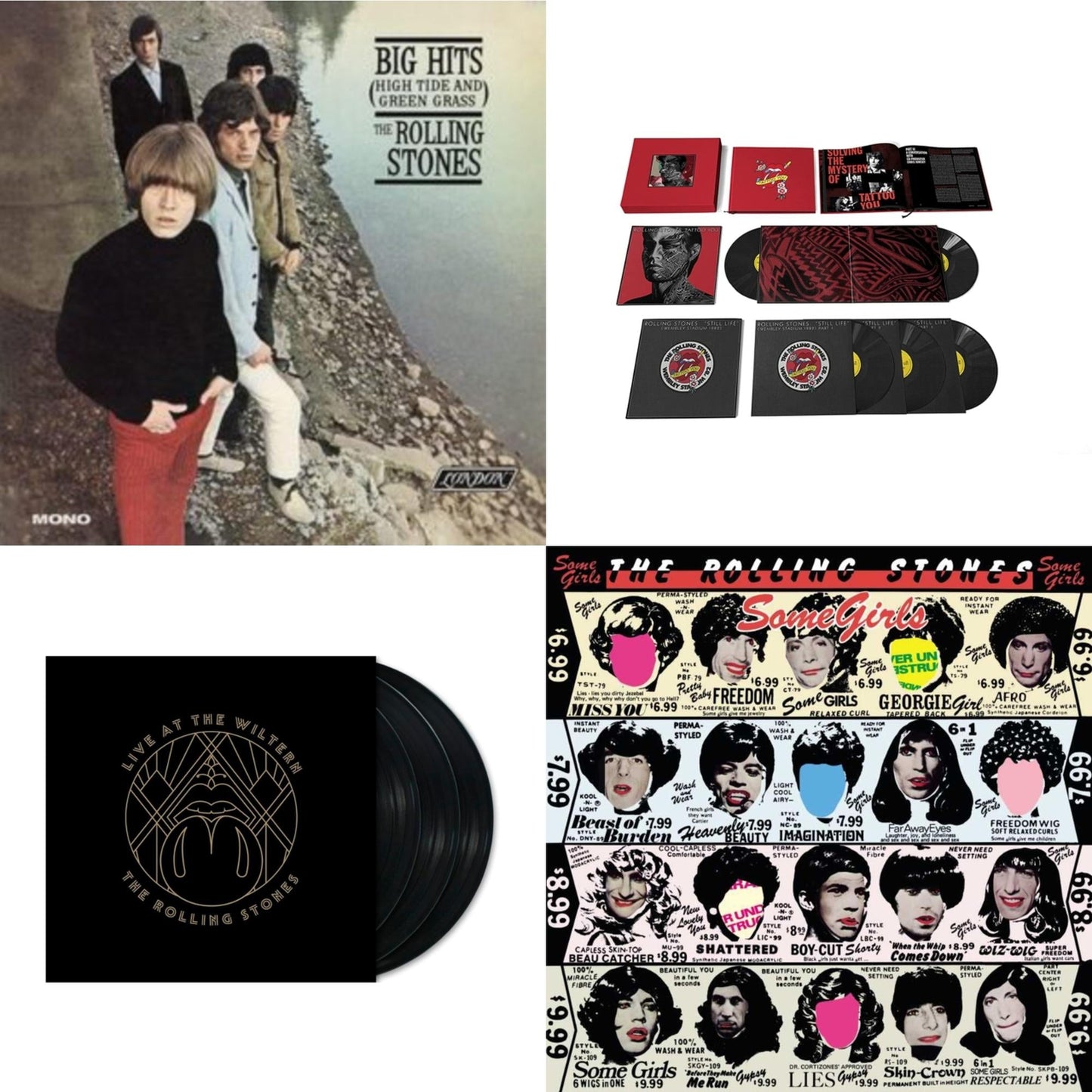 Rolling Stones - Big Hits (High Tide Green Grass LP Vinyl) & Tattoo You (2021 Remaster/5LP Box Set) & Live At The Wiltern (3LP) & Some Girls