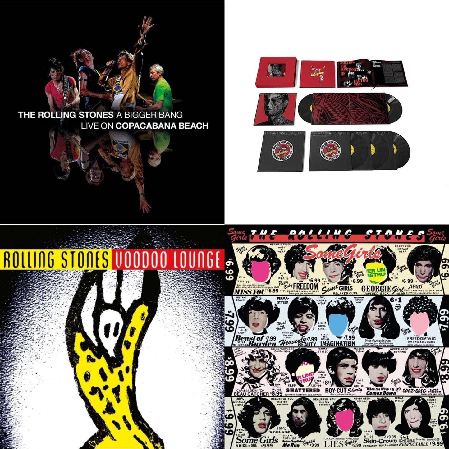 Rolling Stones - Bigger Bang Live On Copacabana Beach (Multi Color Vinyl/3LP) & Tattoo You (2021 Remaster/5LP Box Set) & Voodoo Lounge (30Th Anniversary) (Red/Yellow Vinyl/2LP) & Some Girls