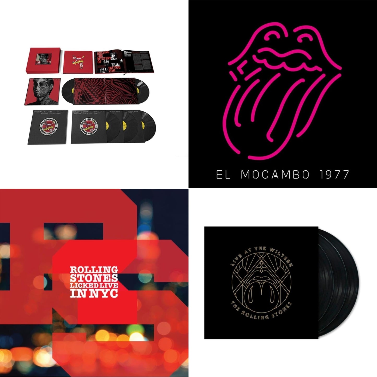 Rolling Stones - Tattoo You (2021 Remaster/5LP Box Set) & Live At The El Mocambo (4LP) & Licked Live In Nyc (White Vinyl/3LP) & Live At The Wiltern (3LP)