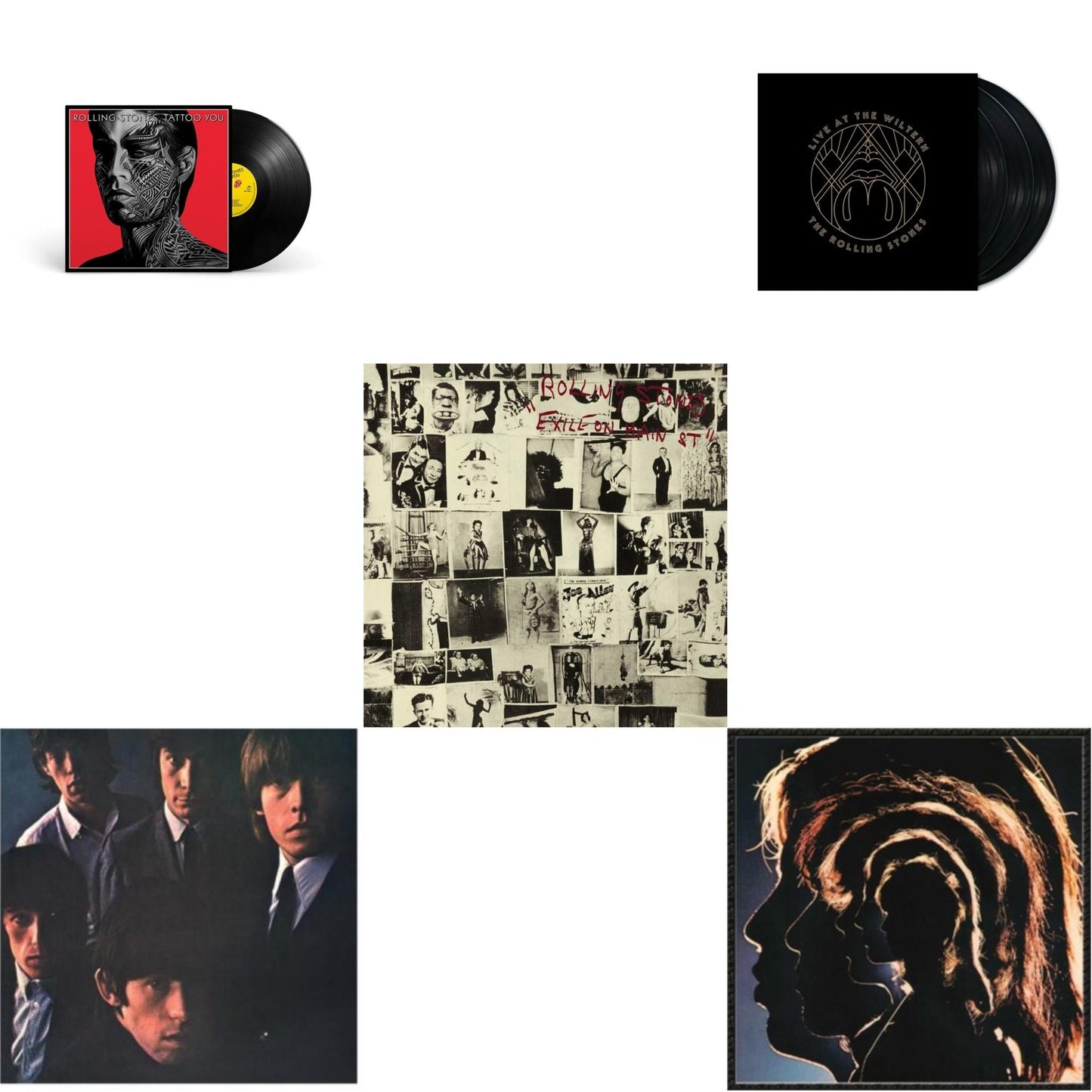 Rolling Stones - Rolling Stones No.2 (180G) & Hot Rocks 1964-1971 (2LP) & Tattoo You (2021 Remaster) & Live At The Wiltern (3LP) & Exile On Main Street (2LP)