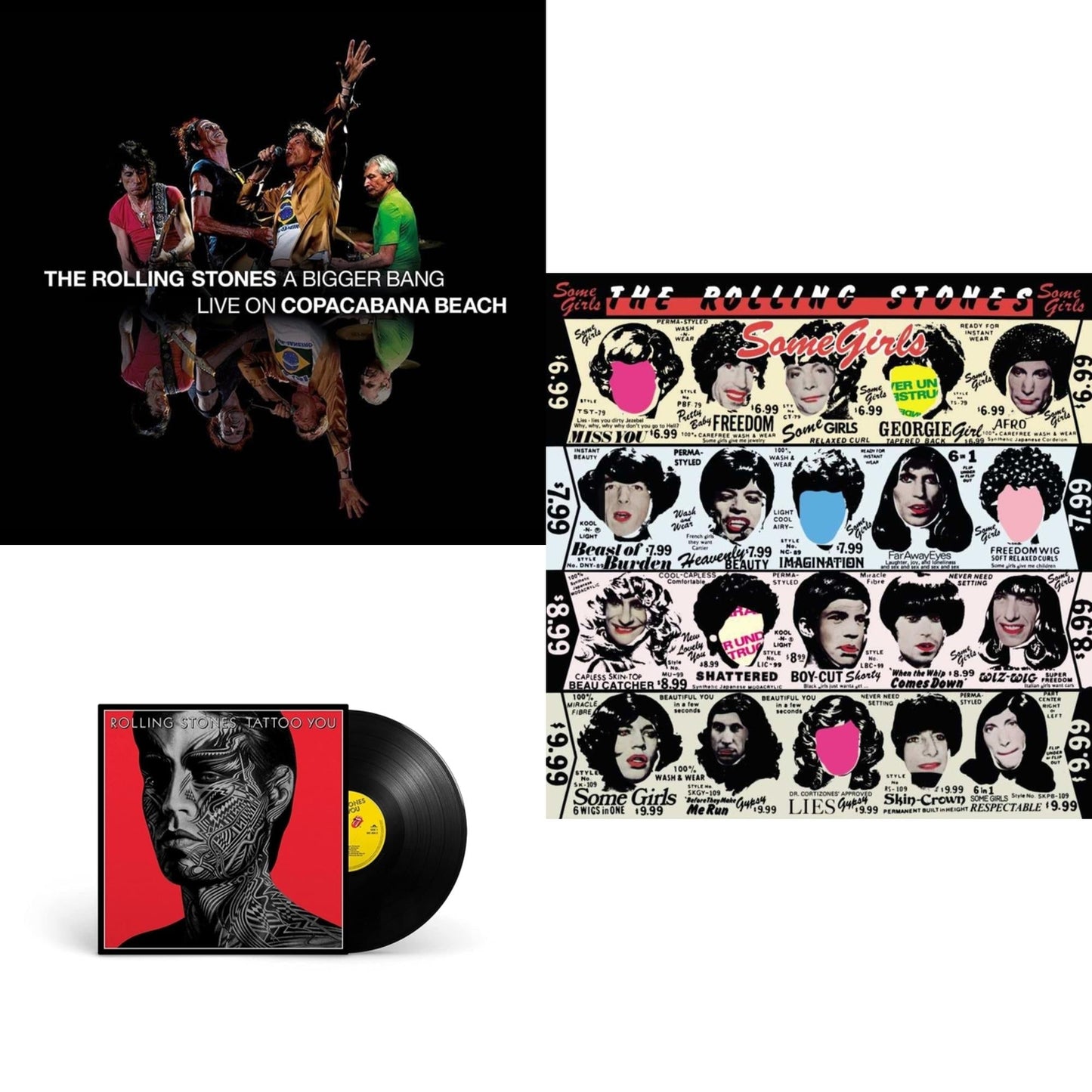 Rolling Stones - Bigger Bang Live On Copacabana Beach (Multi Color Vinyl/3LP) & Tattoo You (2021 Remaster) & Some Girls