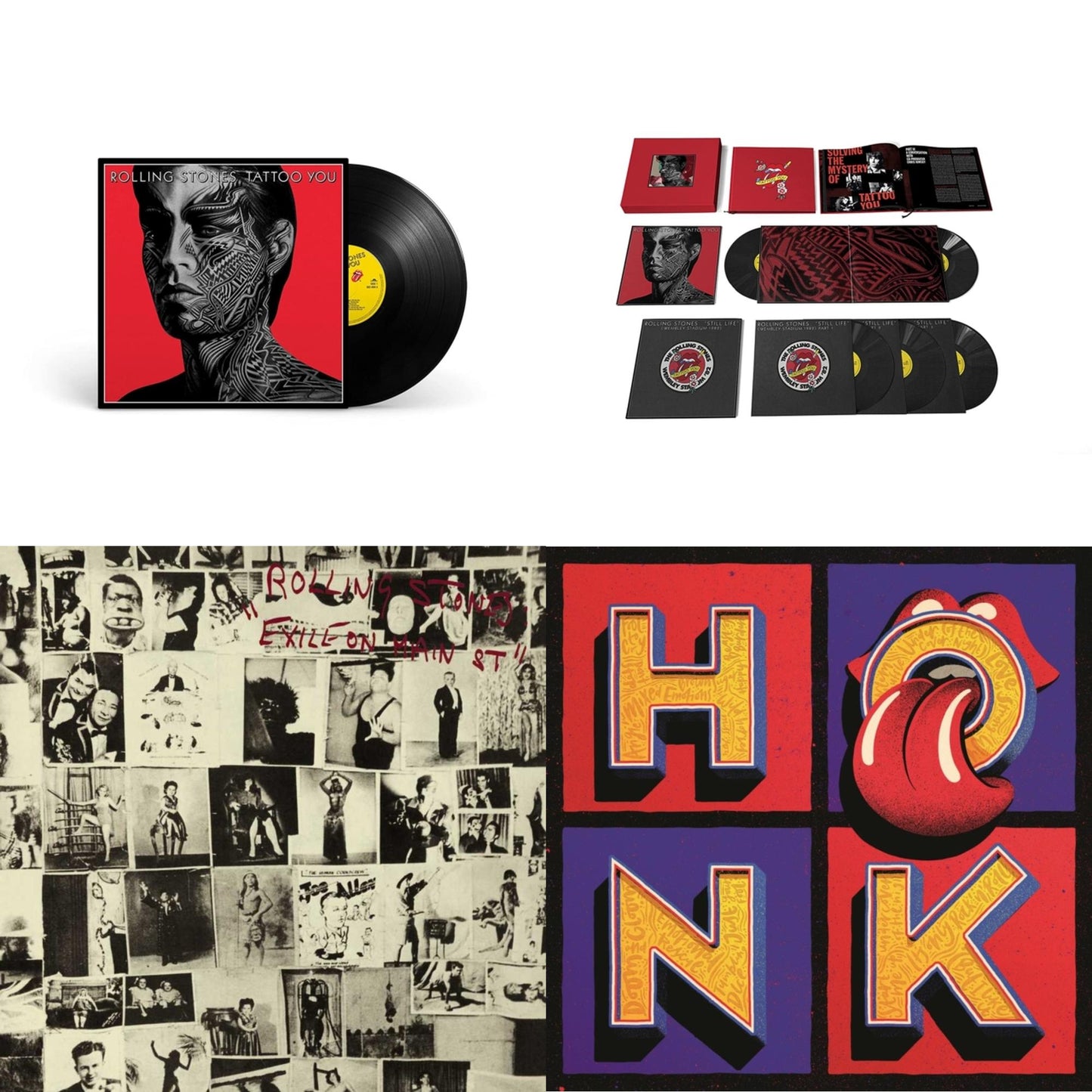 Rolling Stones - Tattoo You (2021 Remaster) & Tattoo You (2021 Remaster/5LP Box Set) & Exile On Main Street (2LP) & Honk (Translucent Red Vinyl/2LP)