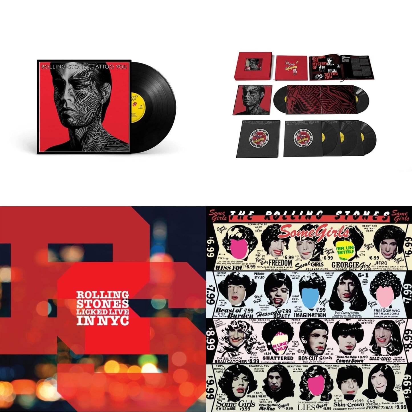 Rolling Stones - Tattoo You (2021 Remaster) & Tattoo You (2021 Remaster/5LP Box Set) & Licked Live In Nyc (White Vinyl/3LP) & Some Girls