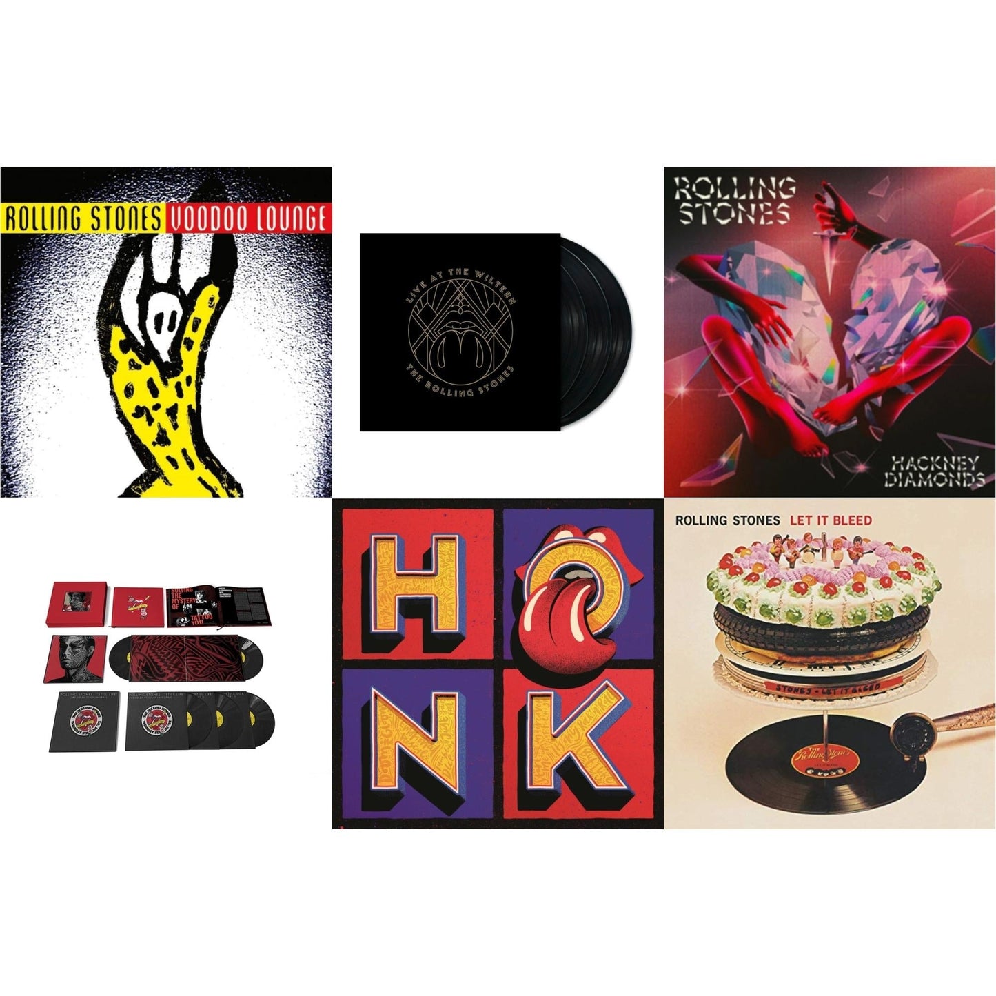 Rolling Stones - Let It Bleed (50Th Anniversary Edition) & Tattoo You (2021 Remaster/5LP Box Set) & Hackney Diamonds & Live At The Wiltern (3LP) & Voodoo Lounge (30Th Anniversary) (Red/Yellow Vinyl/2LP) & Honk (Translucent Red Vinyl/2LP)