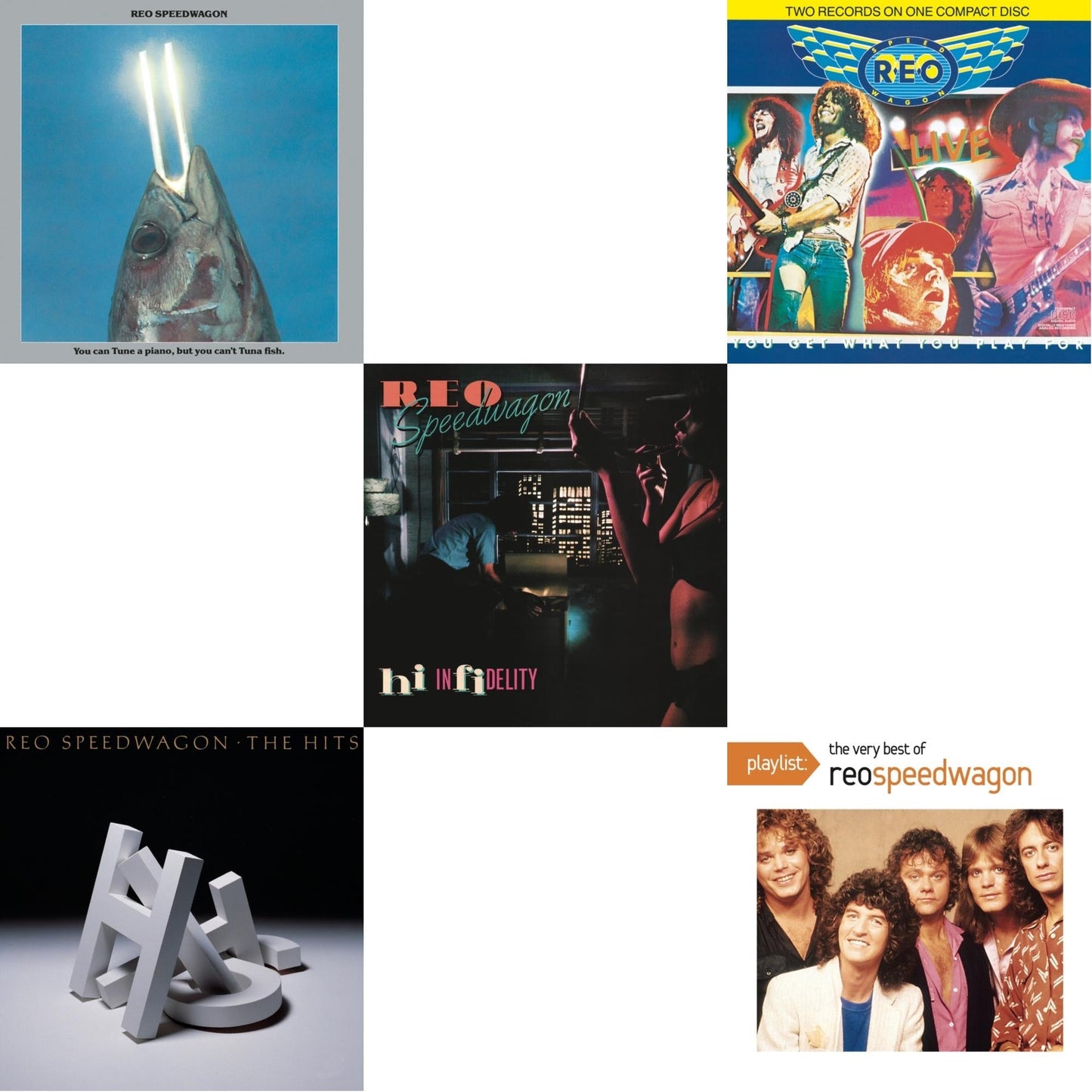 Reo Speedwagon - You Can Tune A Piano But You Can't Tuna Fish & Hits & Hi Infidelity & Live: You Get What You Play For & Playlist: Very Best Of Reo Speedwagon - CD Bundle