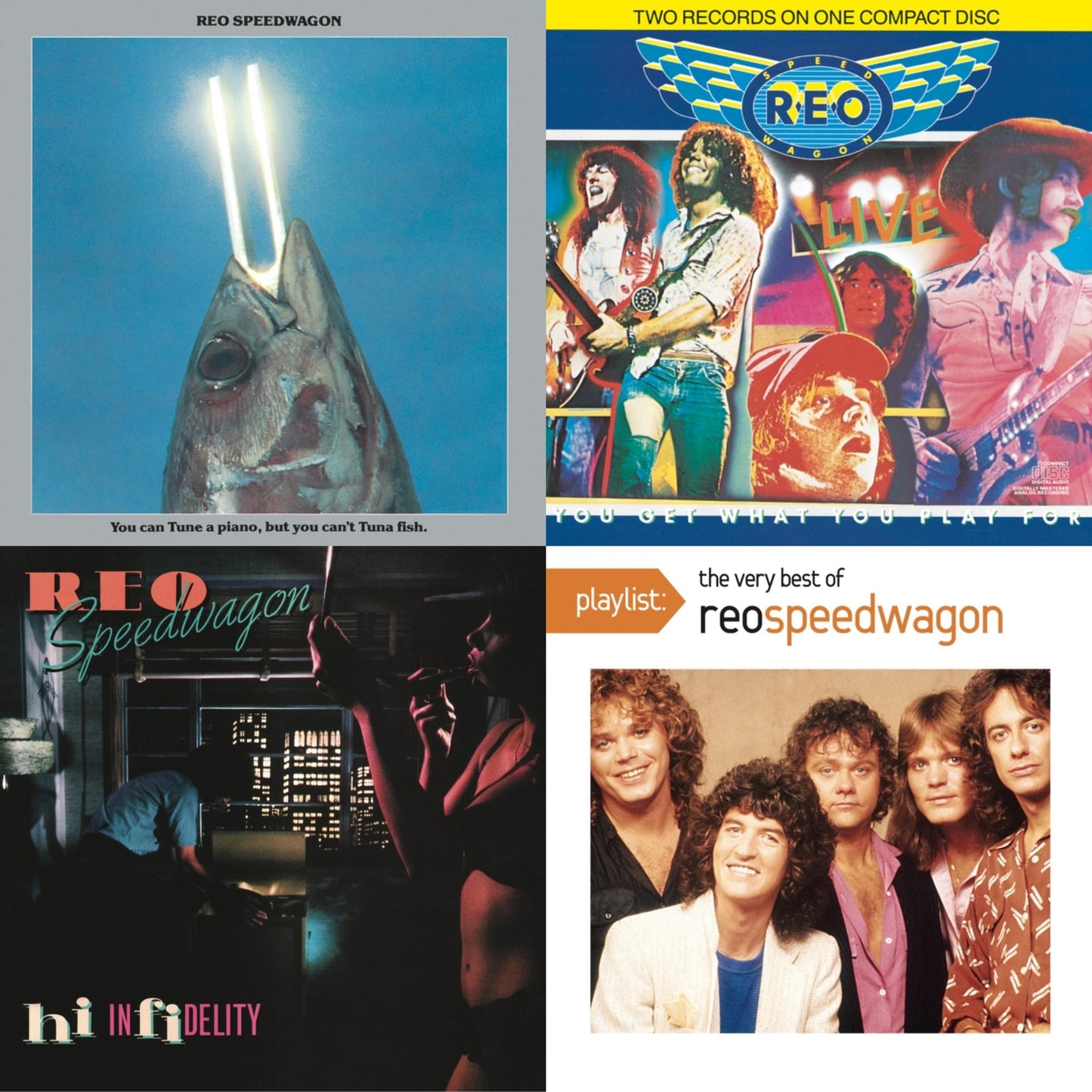 Reo Speedwagon - Hi Infidelity & Live: You Get What You Play For & You Can Tune A Piano But You Can't Tuna Fish & Playlist: Very Best Of Reo Speedwagon - CD Bundle