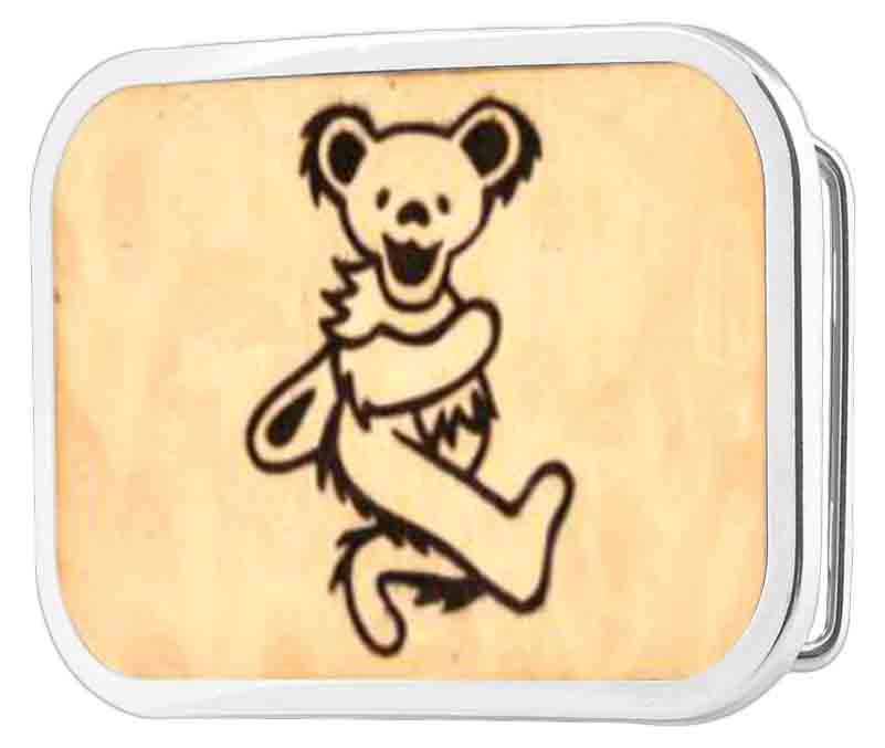 Grateful Dead Dancing Bear Wood Rock Star Buckle