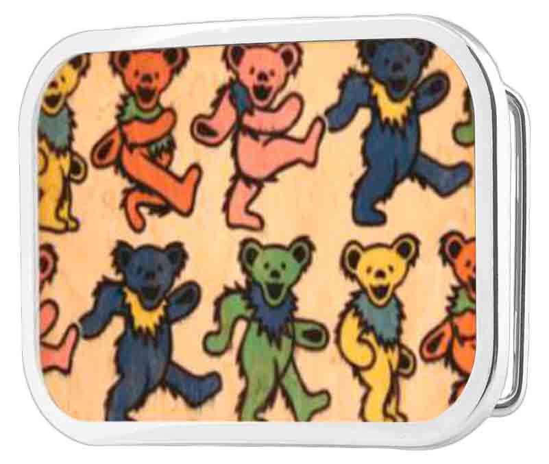Grateful Dead Dancing Bears Random Wood Rock Star Buckle