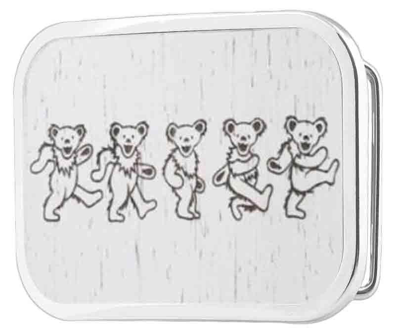 Grateful Dead Dancing Bears White Rock Star Buckle
